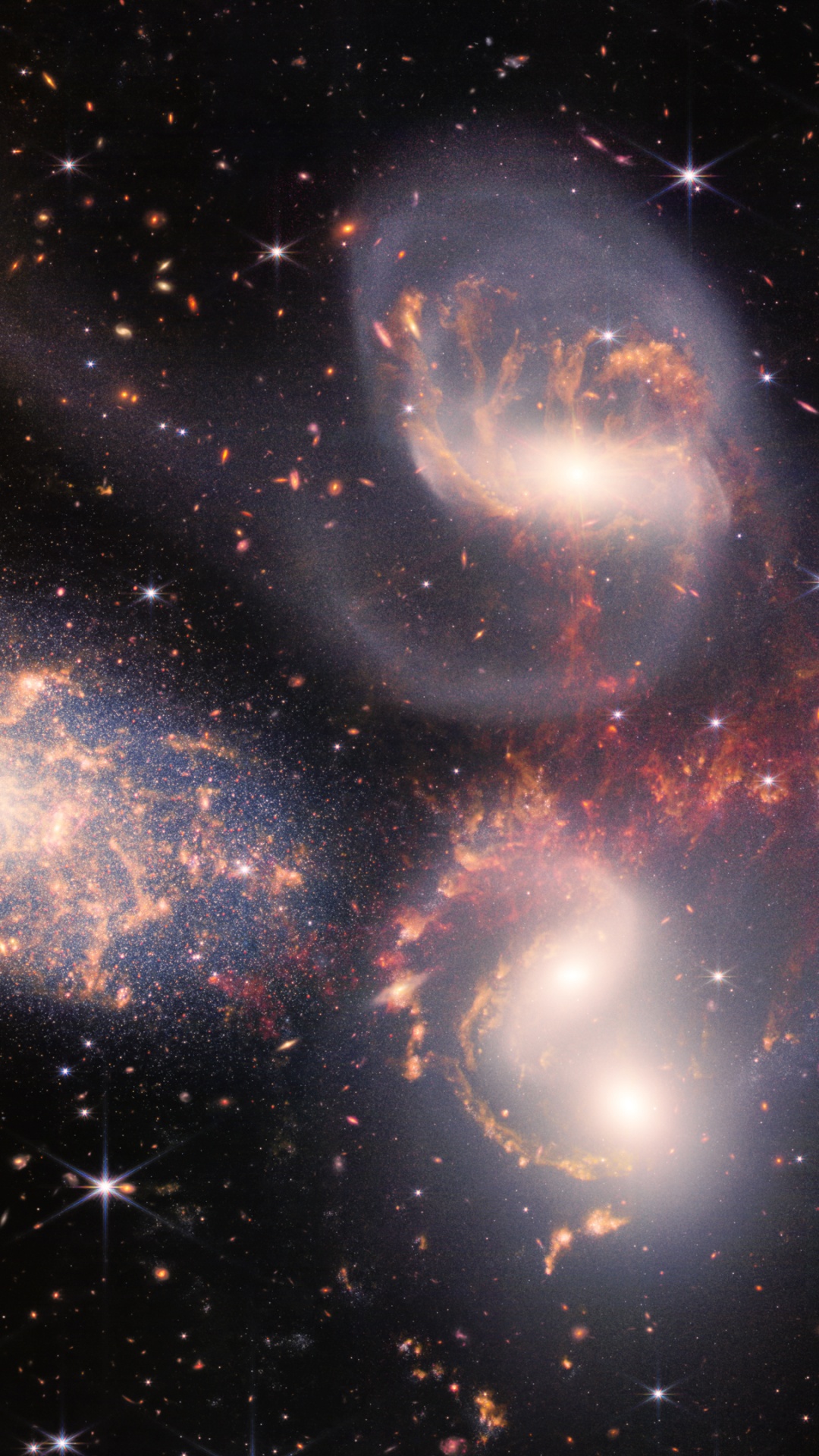 Stephan Quintett, Galaxy, James-Webb-Weltraumteleskop, Weltraumteleskop, Galaxiehaufen. Wallpaper in 1080x1920 Resolution