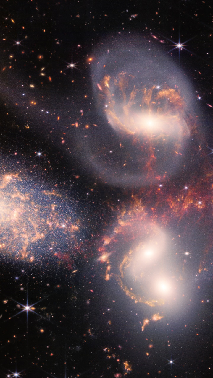 Stephans Quintet, Galaxy, James Webb Space Telescope, Space Telescope, Galaxy Cluster. Wallpaper in 720x1280 Resolution