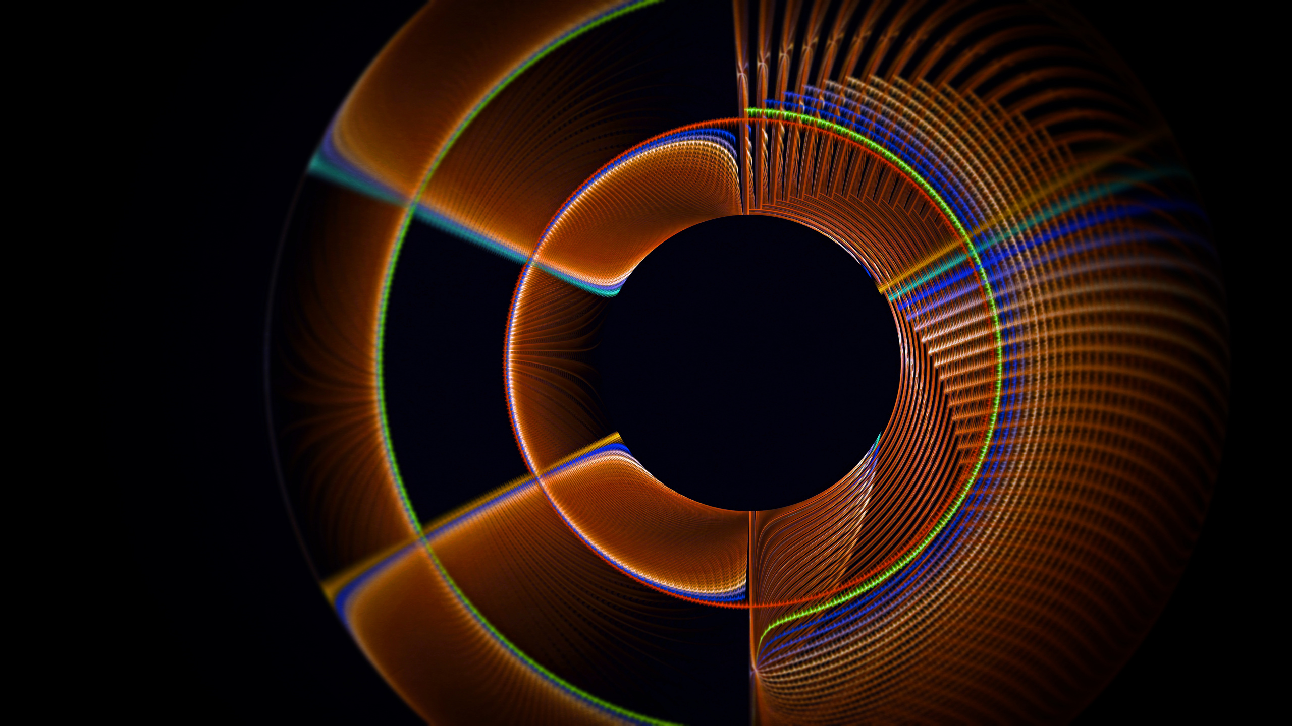 圆圈, 分形技术, 色彩, 螺旋, 光 壁纸 2560x1440 允许