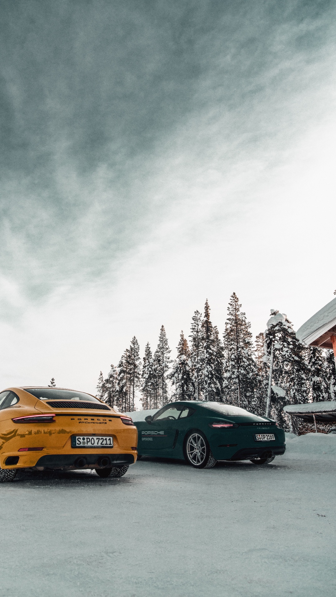 Black and Yellow Cars on Road. Wallpaper in 1080x1920 Resolution