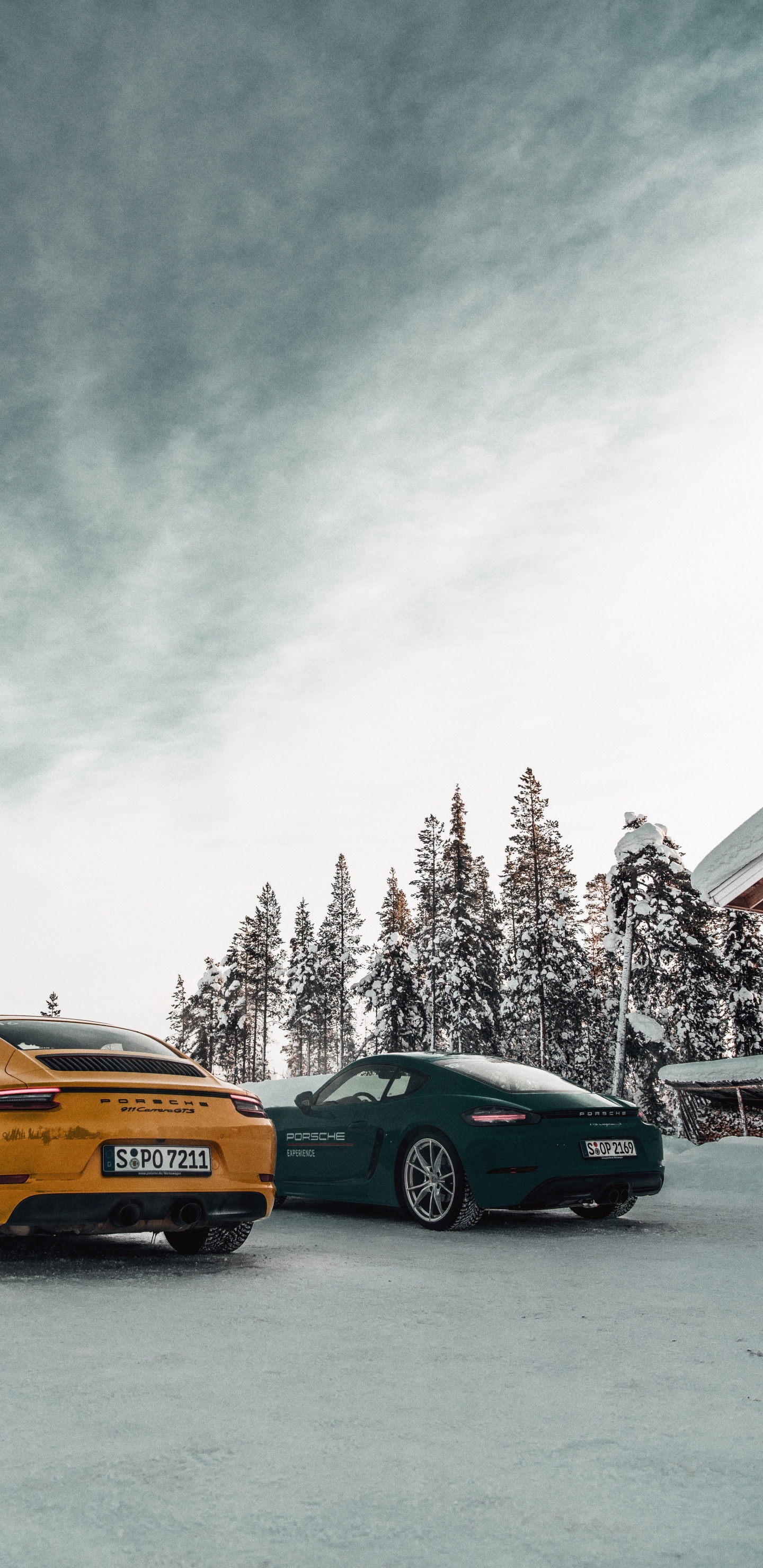 Black and Yellow Cars on Road. Wallpaper in 1440x2960 Resolution