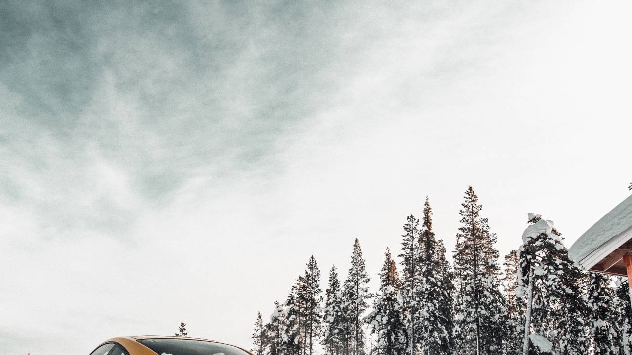 Voitures Noires et Jaunes Sur Route. Wallpaper in 1280x720 Resolution