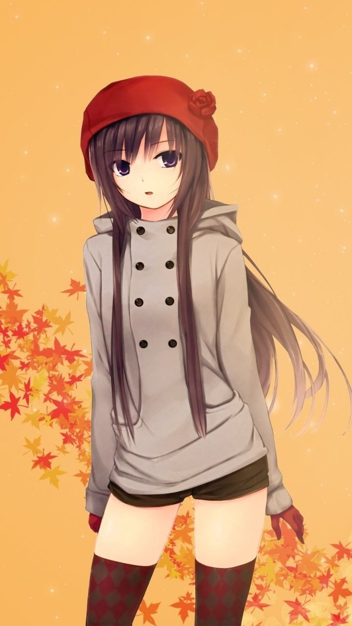 Woman in White Long Sleeve Shirt and Black Skirt Illustration. Wallpaper in 720x1280 Resolution