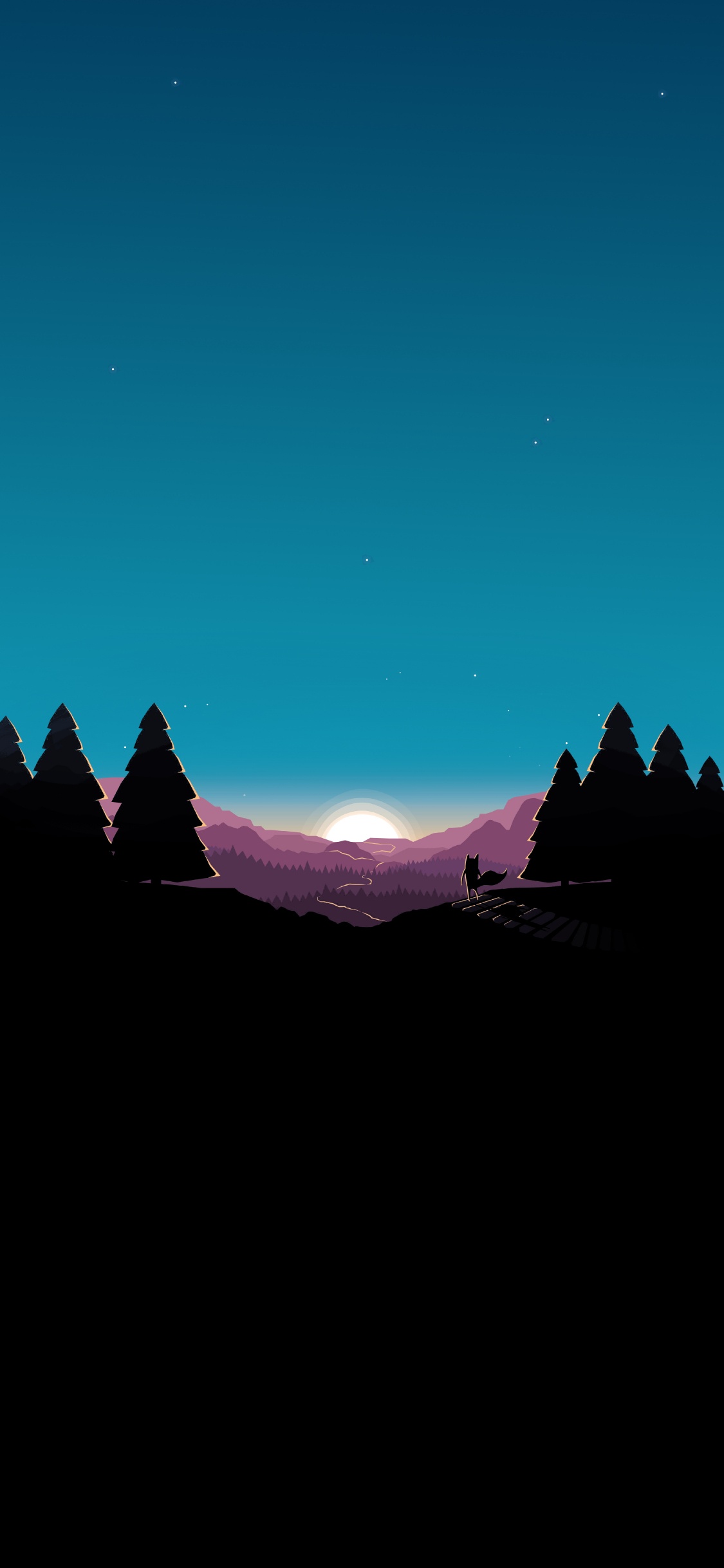 Astronomical Object, Mountain Range, Space, Star, Evergreen. Wallpaper in 1125x2436 Resolution