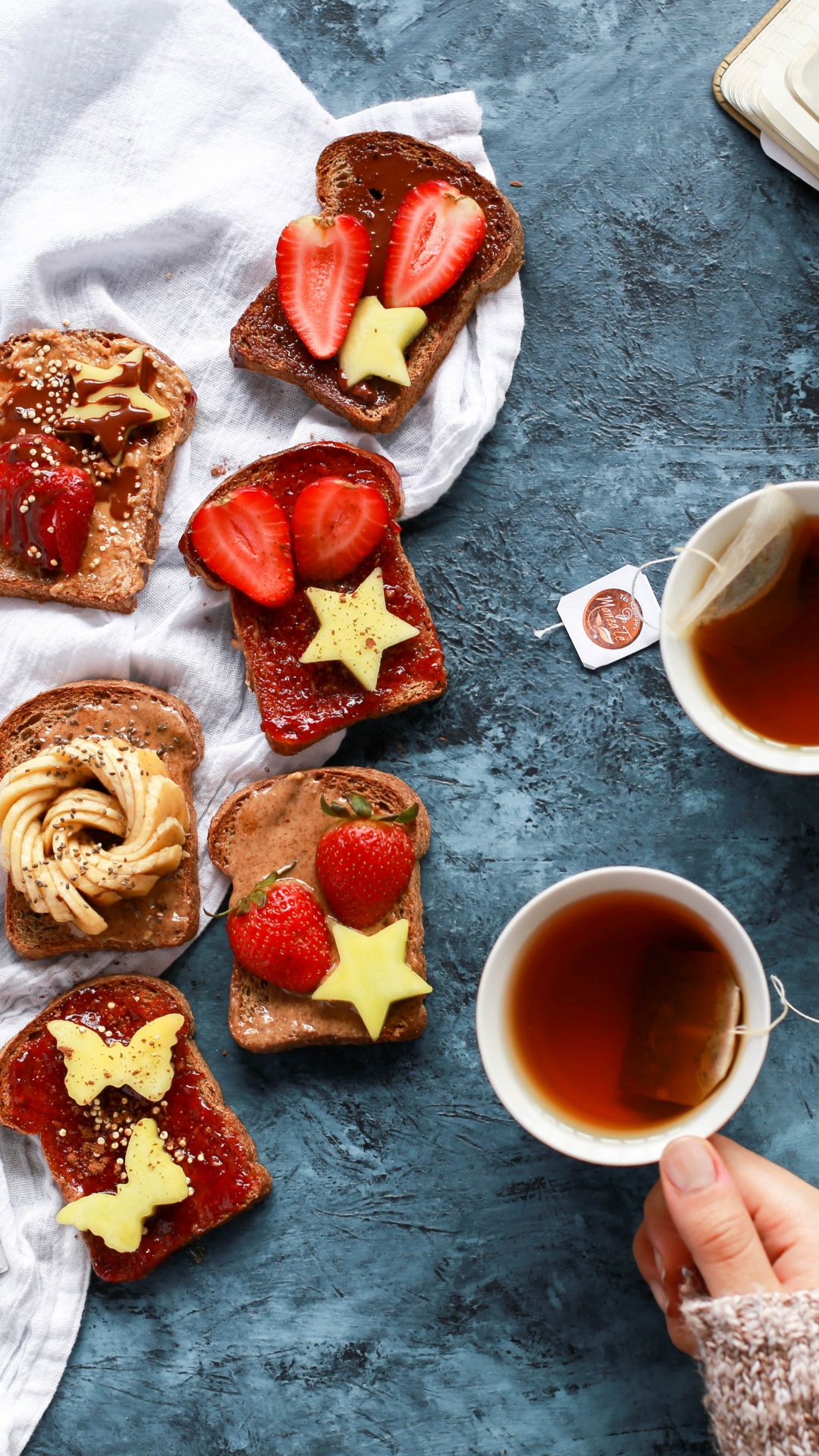 Bread on White Ceramic Plate Beside White Ceramic Mug. Wallpaper in 1080x1920 Resolution