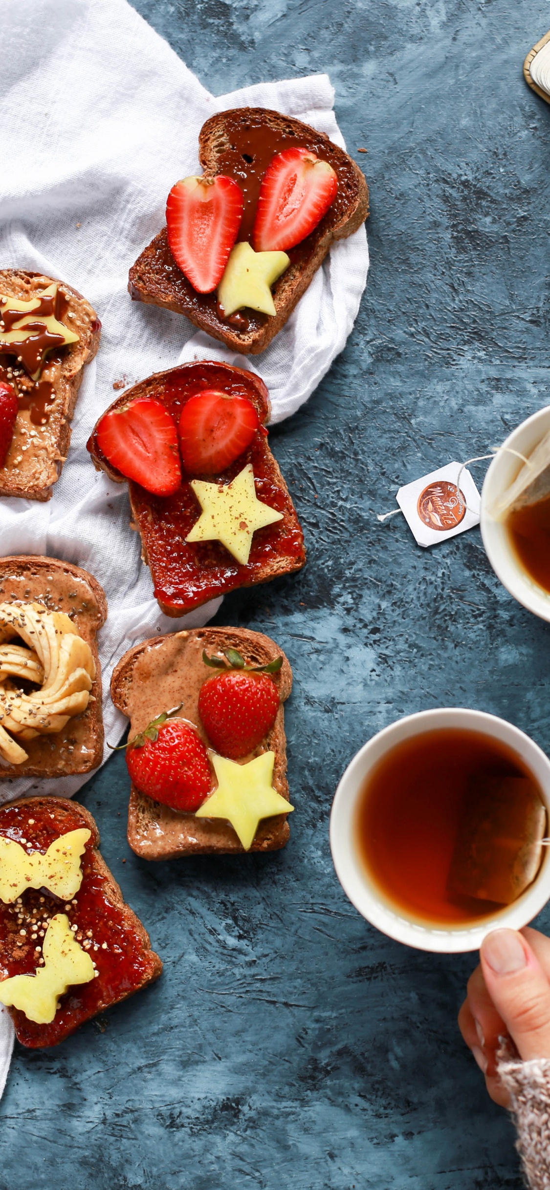 Bread on White Ceramic Plate Beside White Ceramic Mug. Wallpaper in 1125x2436 Resolution