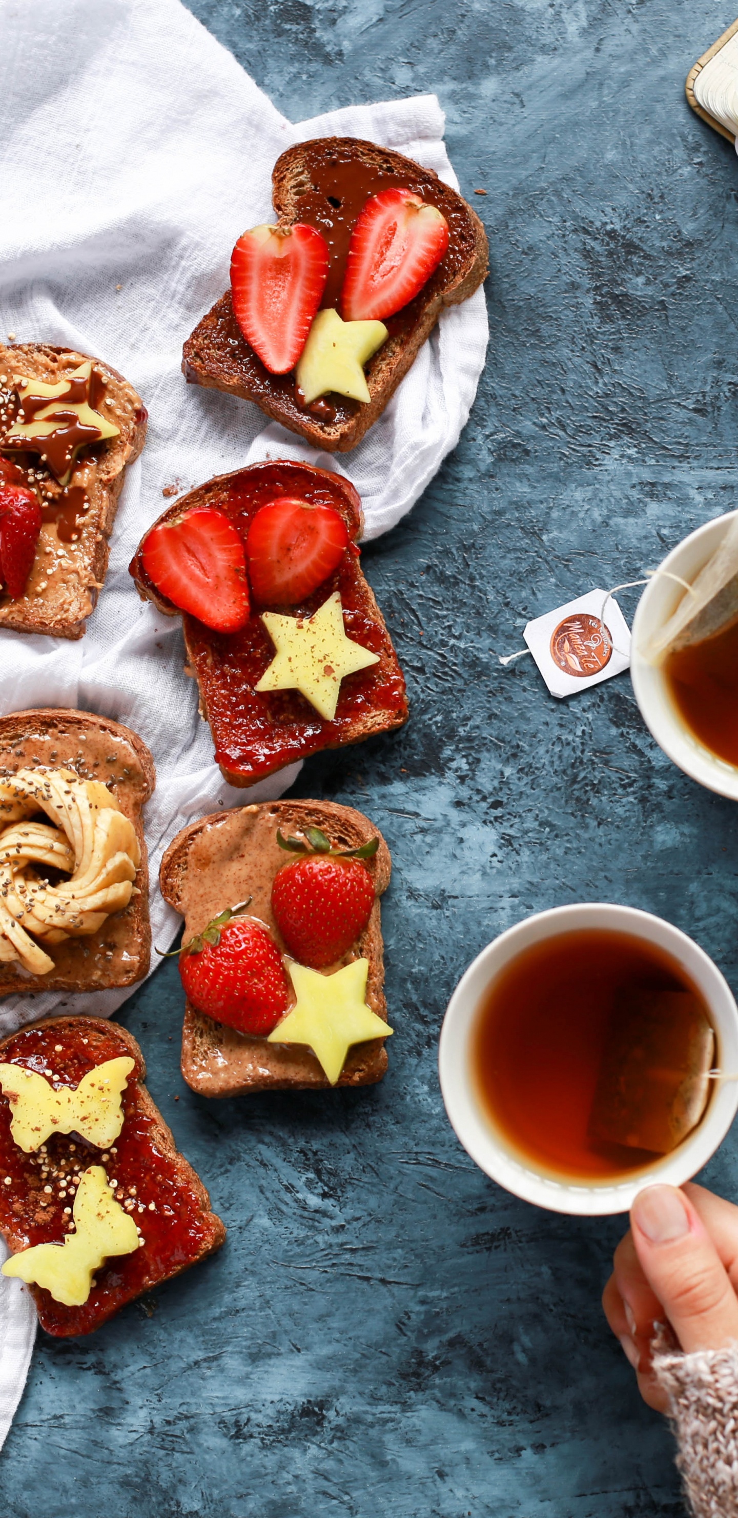 Bread on White Ceramic Plate Beside White Ceramic Mug. Wallpaper in 1440x2960 Resolution