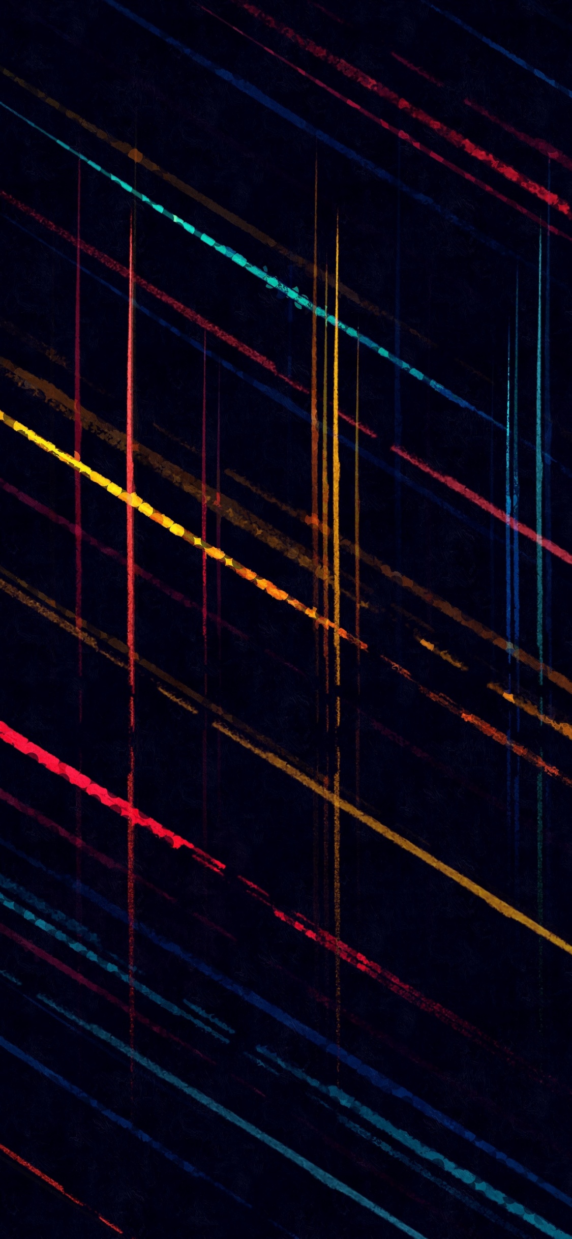 Blue and Yellow Line Illustration. Wallpaper in 1125x2436 Resolution