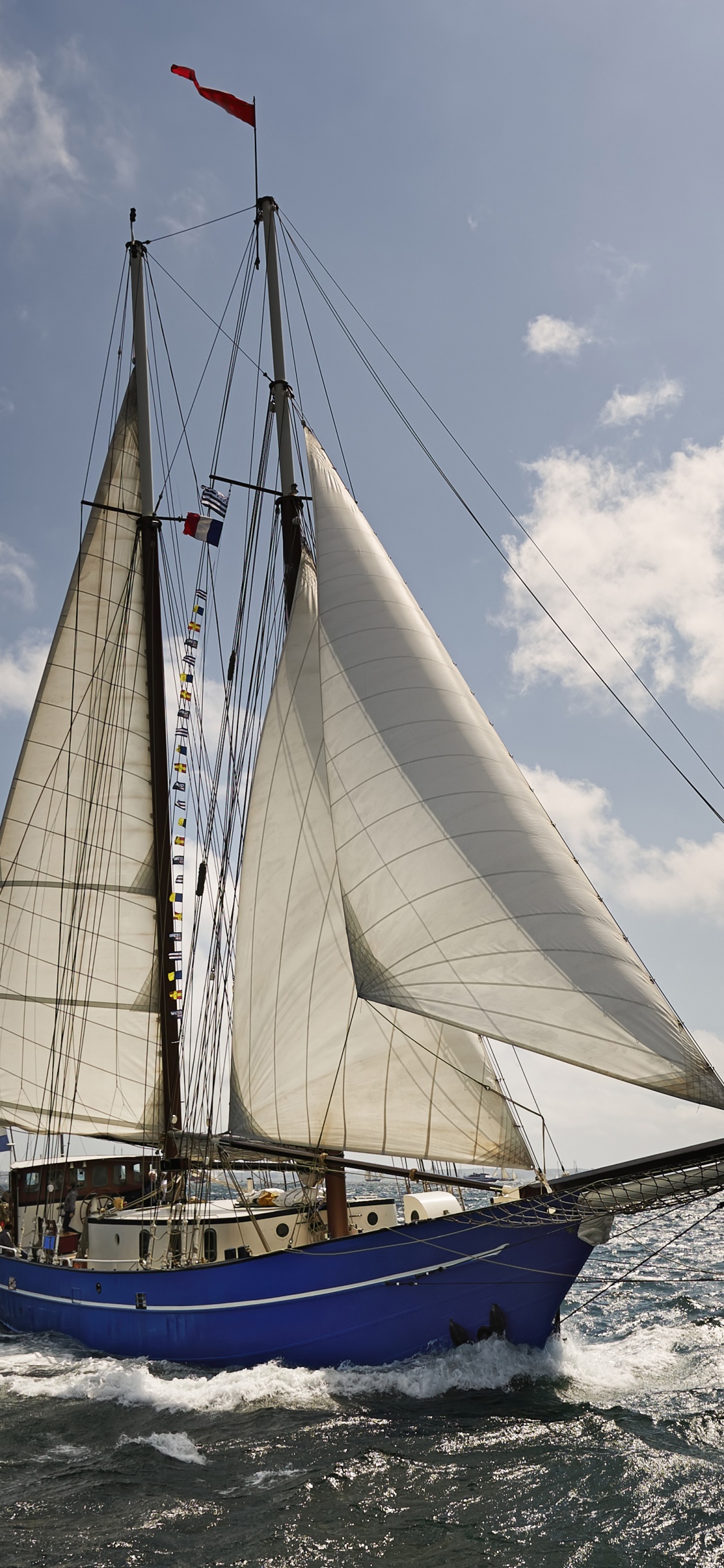 White and Blue Sail Boat on Sea During Daytime. Wallpaper in 1125x2436 Resolution