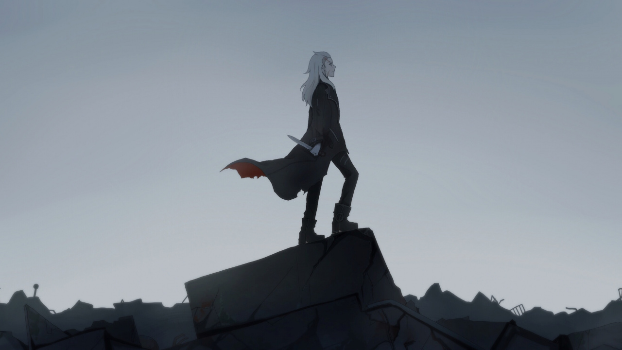 Mujer en Vestido Negro Estatua. Wallpaper in 1280x720 Resolution