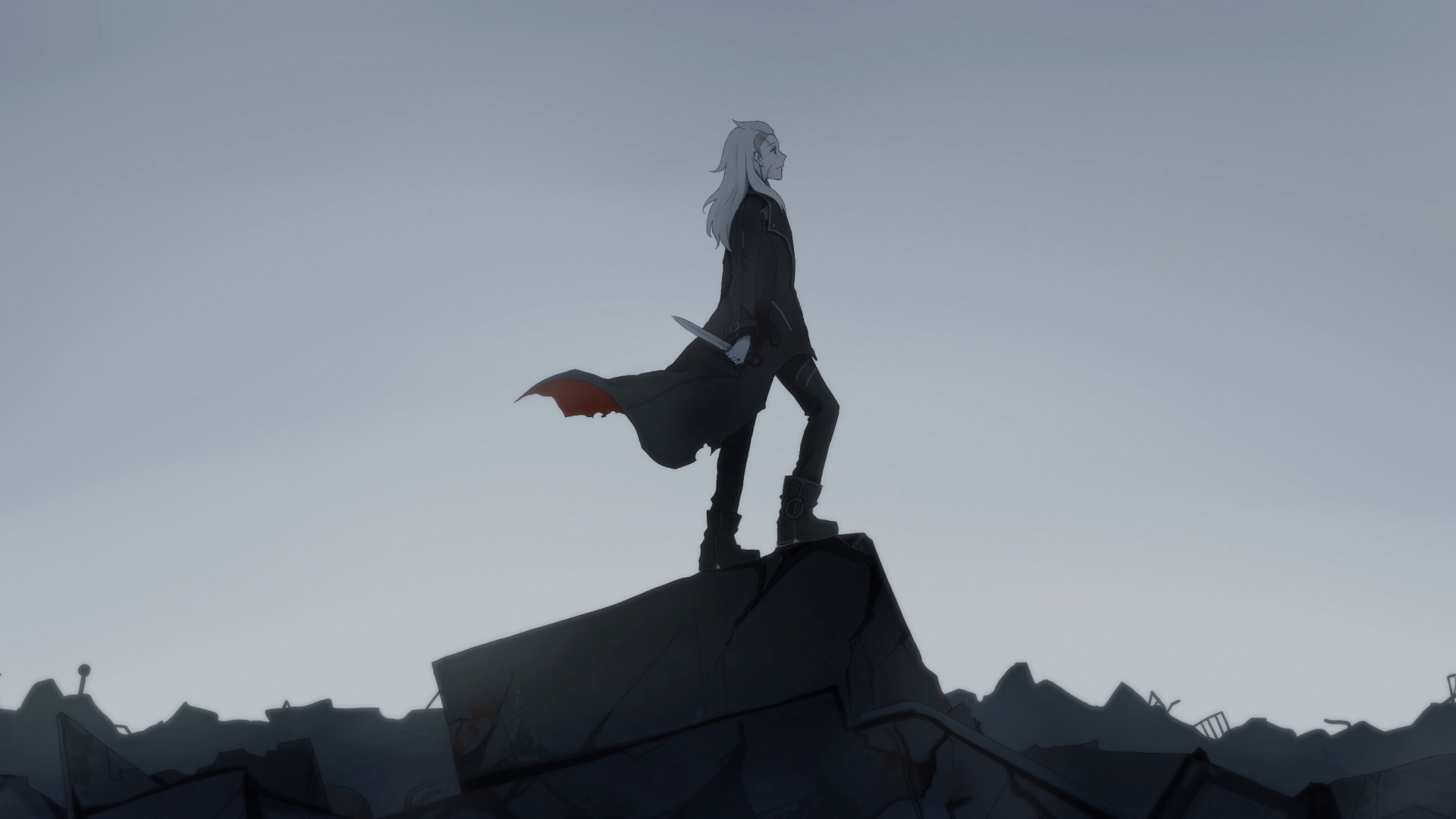 Mujer en Vestido Negro Estatua. Wallpaper in 1920x1080 Resolution