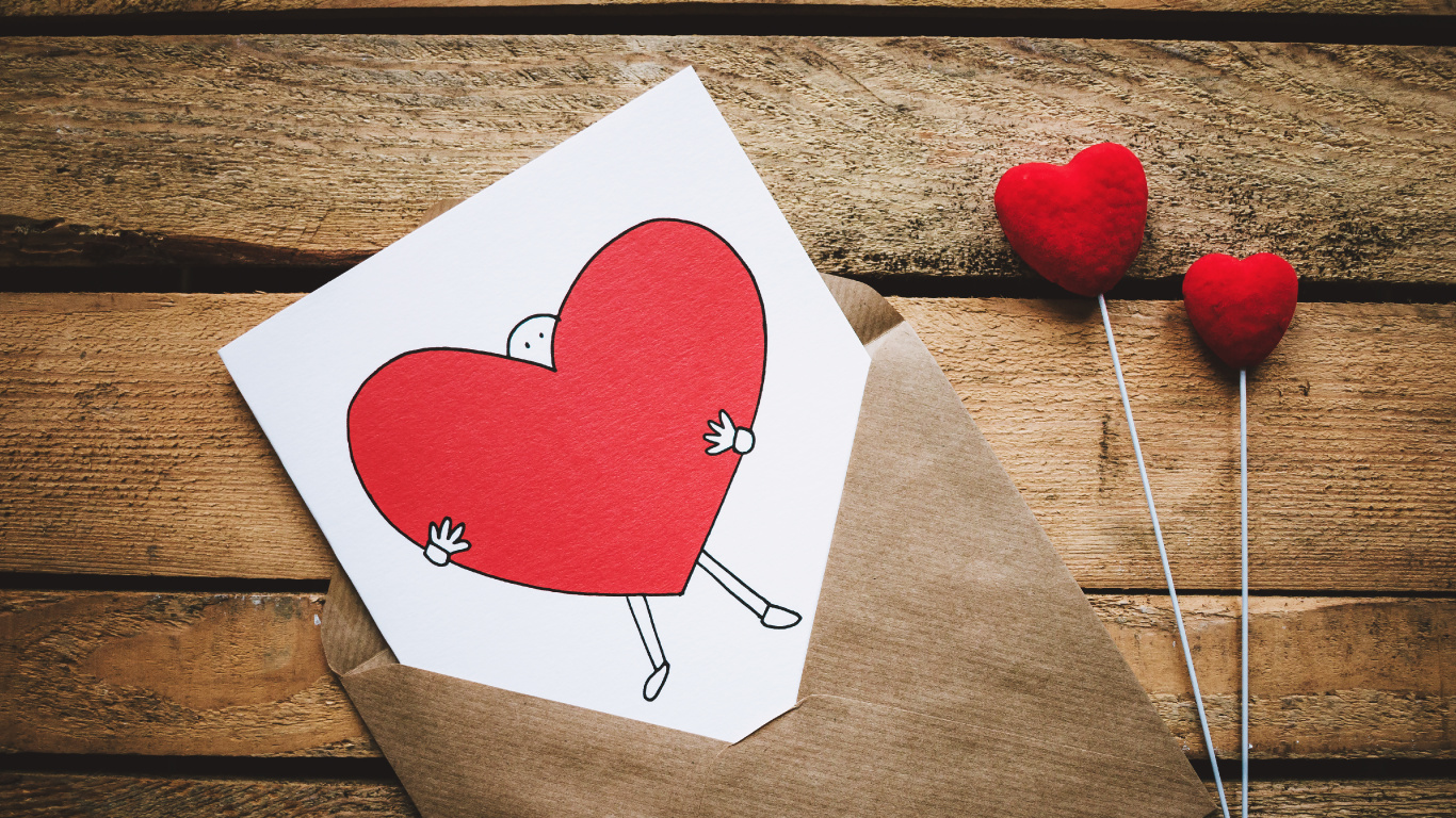 情书, 浪漫, 心脏, 红色的, 爱情 壁纸 1366x768 允许