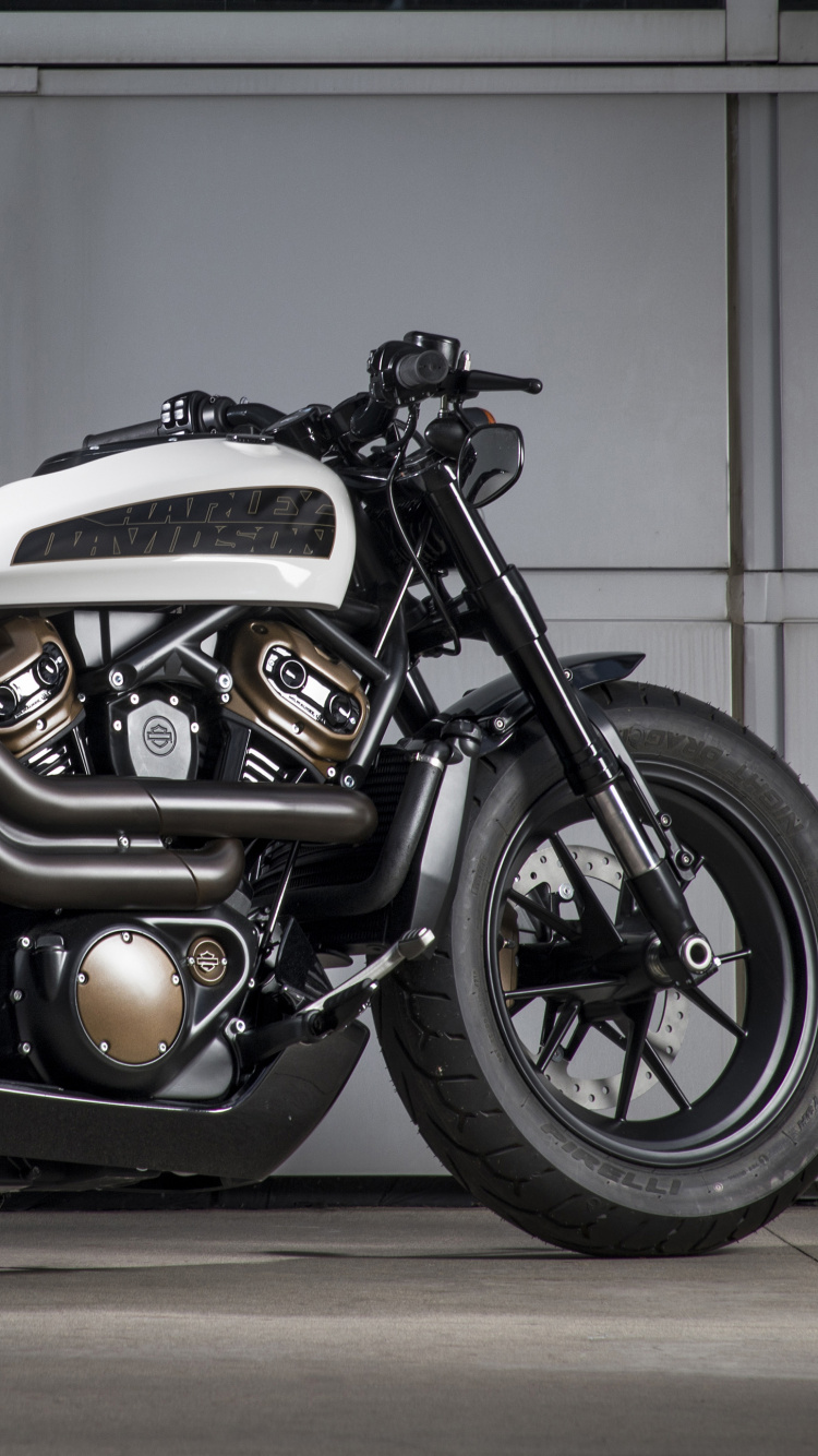 White and Black Sports Bike. Wallpaper in 750x1334 Resolution