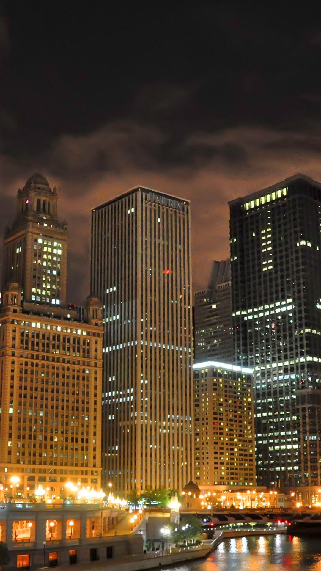 City Buildings During Night Time. Wallpaper in 1080x1920 Resolution