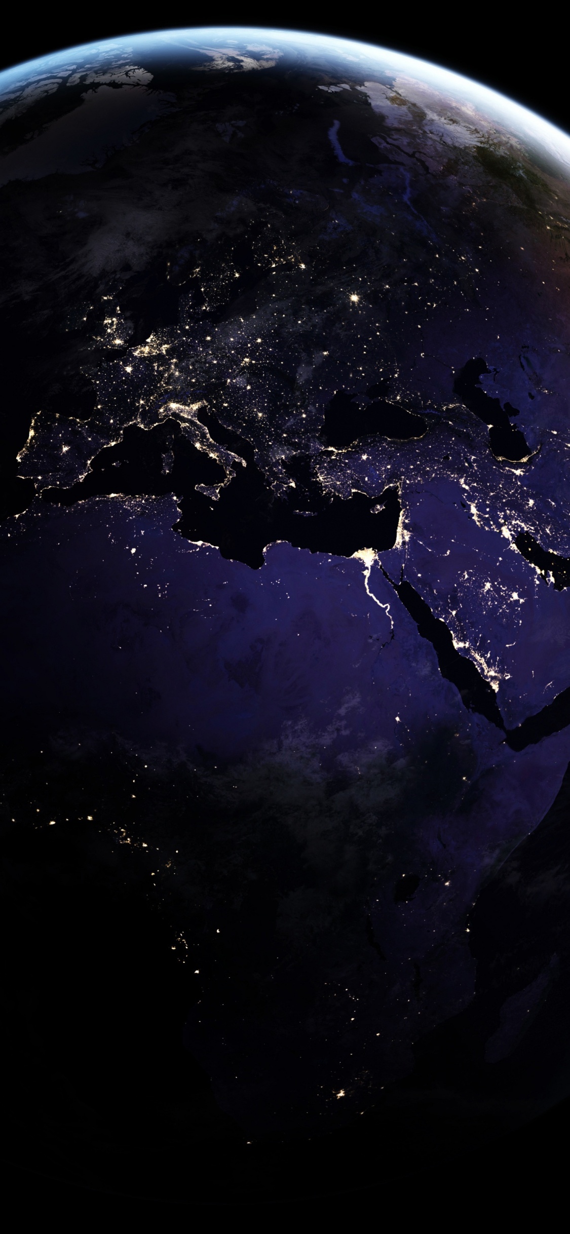 Planeta Tierra en Blanco y Negro. Wallpaper in 1125x2436 Resolution