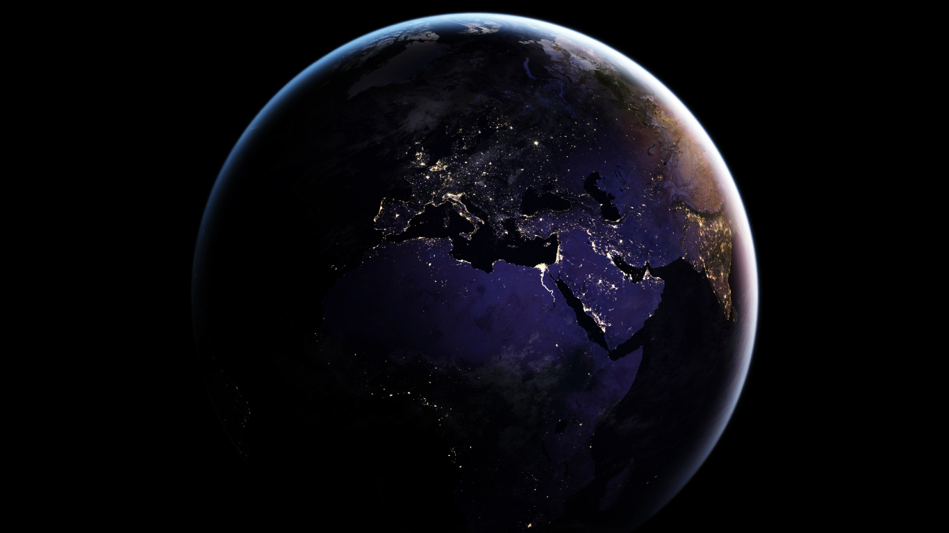 Planète Terre Noir et Blanc. Wallpaper in 1366x768 Resolution