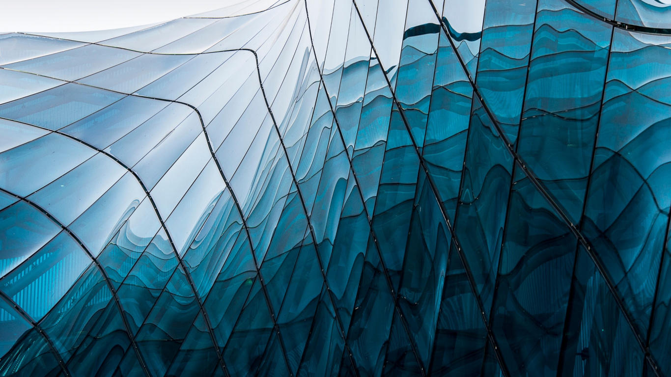 Edificio de Cristal Azul y Blanco. Wallpaper in 1366x768 Resolution