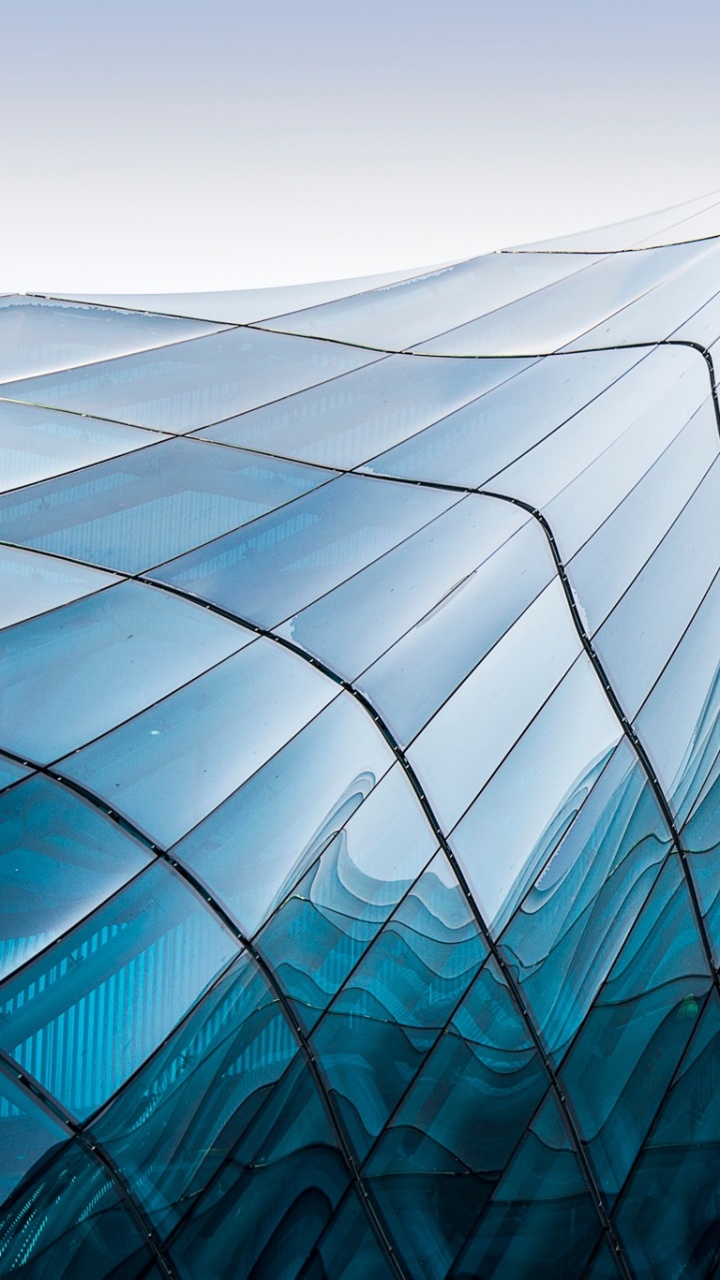 Blue and White Glass Building. Wallpaper in 720x1280 Resolution