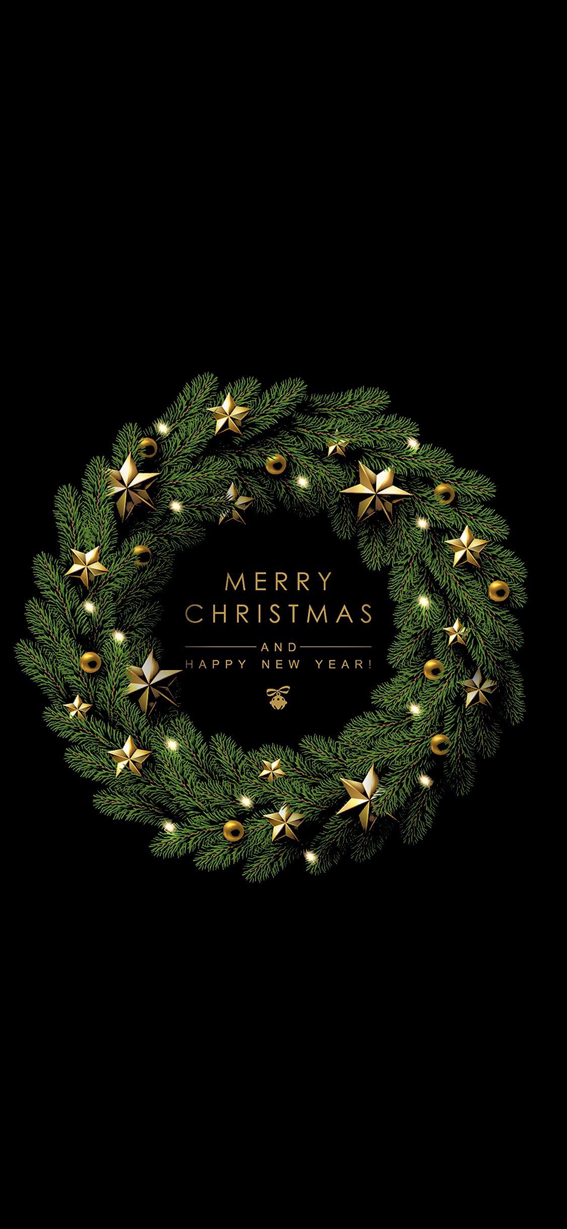 Christmas Wreath Stock, Christmas Day, Wreath, Vector Graphics, Illustration. Wallpaper in 1125x2436 Resolution