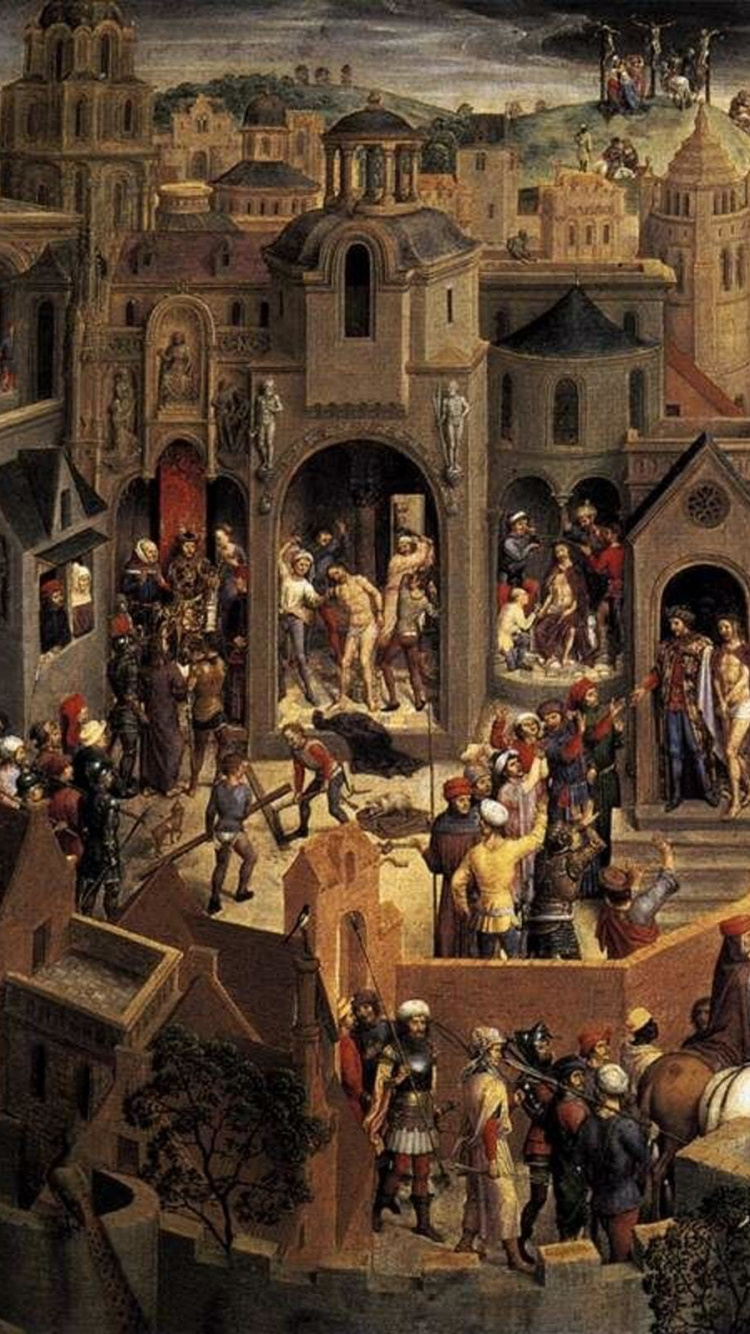 Menschen, Die Tagsüber Auf Der Straße in Der Nähe Von Gebäuden Gehen. Wallpaper in 750x1334 Resolution