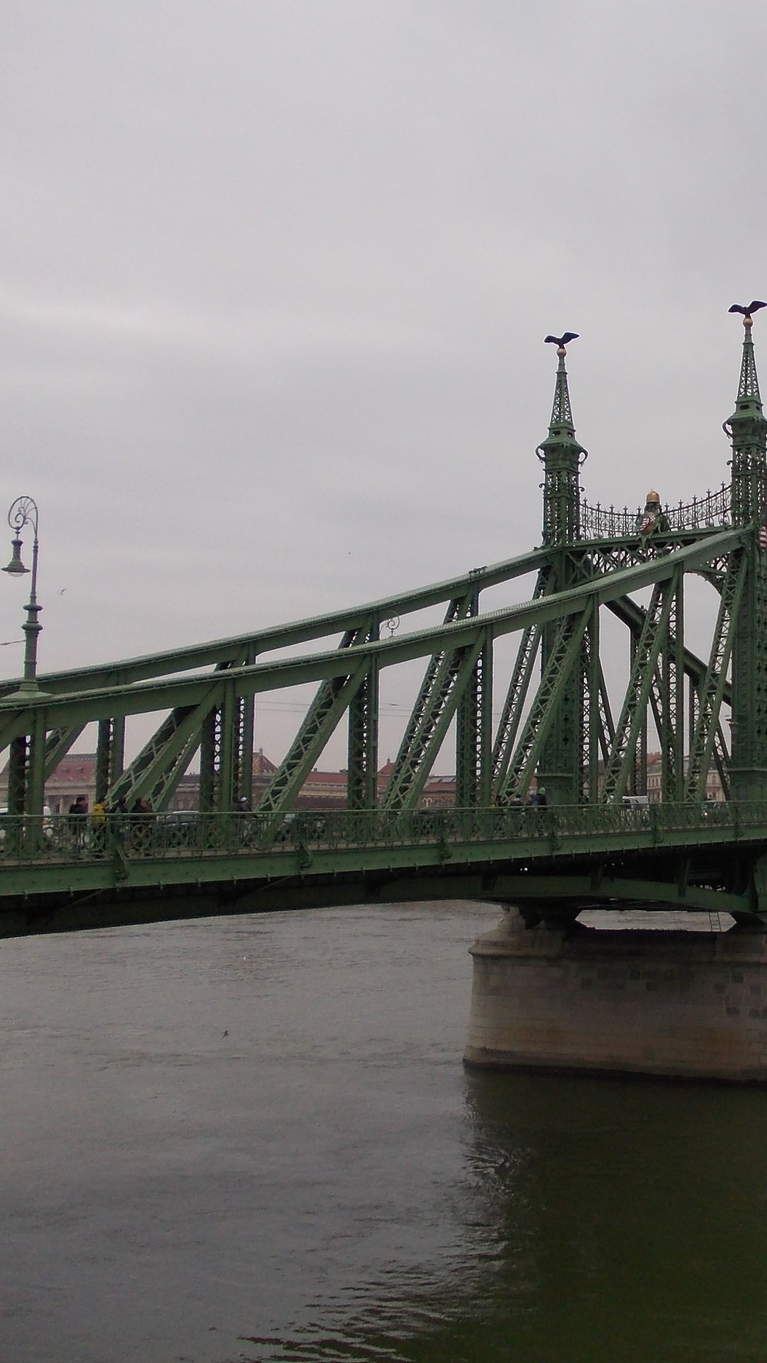 Pont Vert Sur la Rivière. Wallpaper in 1080x1920 Resolution