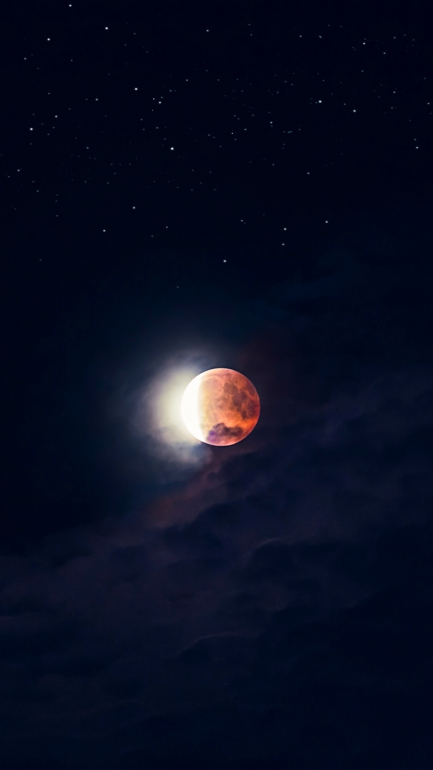 Pleine Lune Dans le Ciel. Wallpaper in 1440x2560 Resolution