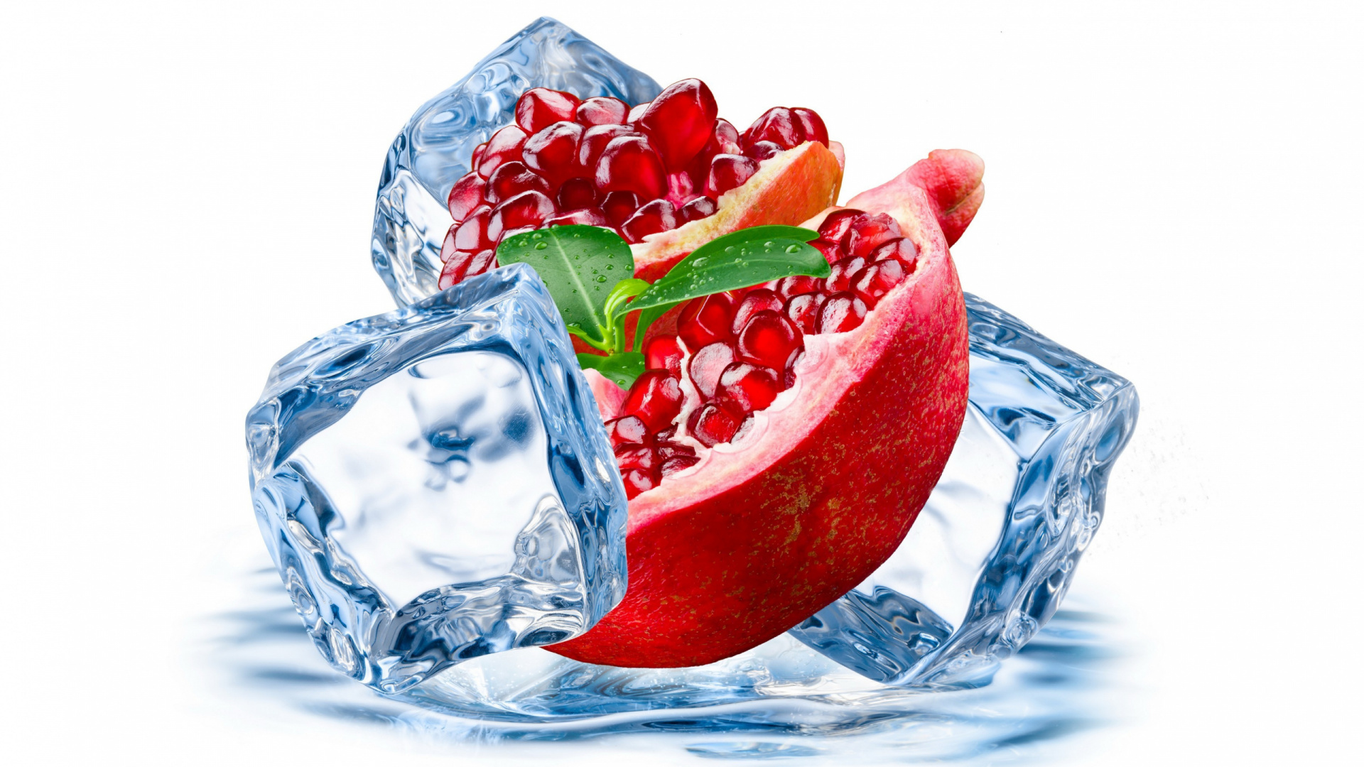 Eisgranatapfel, Eis, Eiswürfel, Granatapfel, Geschirr. Wallpaper in 1920x1080 Resolution