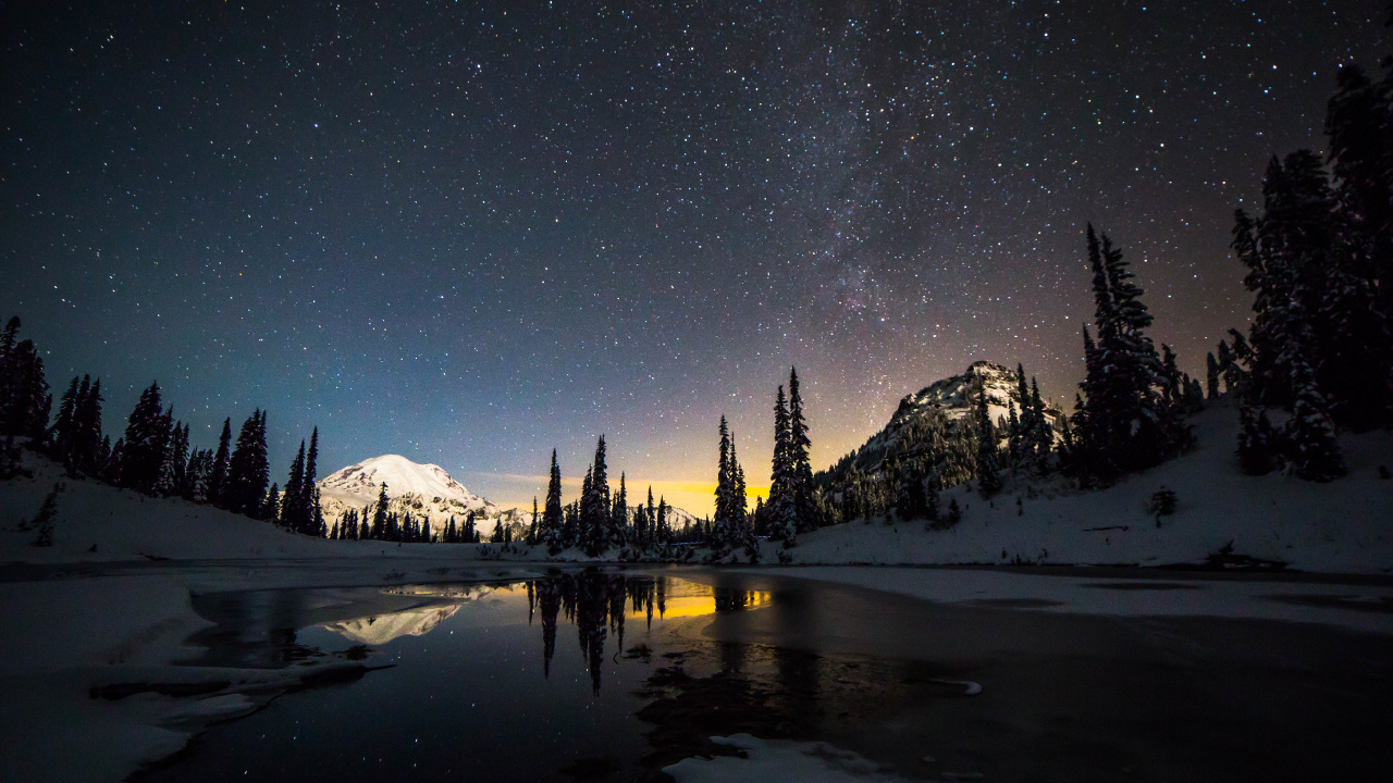 Zac Waters, Night, Atmosphere, Tree, Music. Wallpaper in 1280x720 Resolution