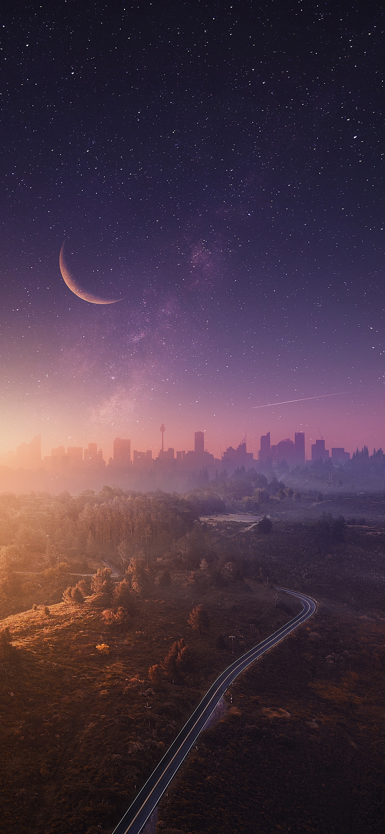 Ambiente, Luna, Luz, Naturaleza, Entorno Natural. Wallpaper in 1242x2688 Resolution