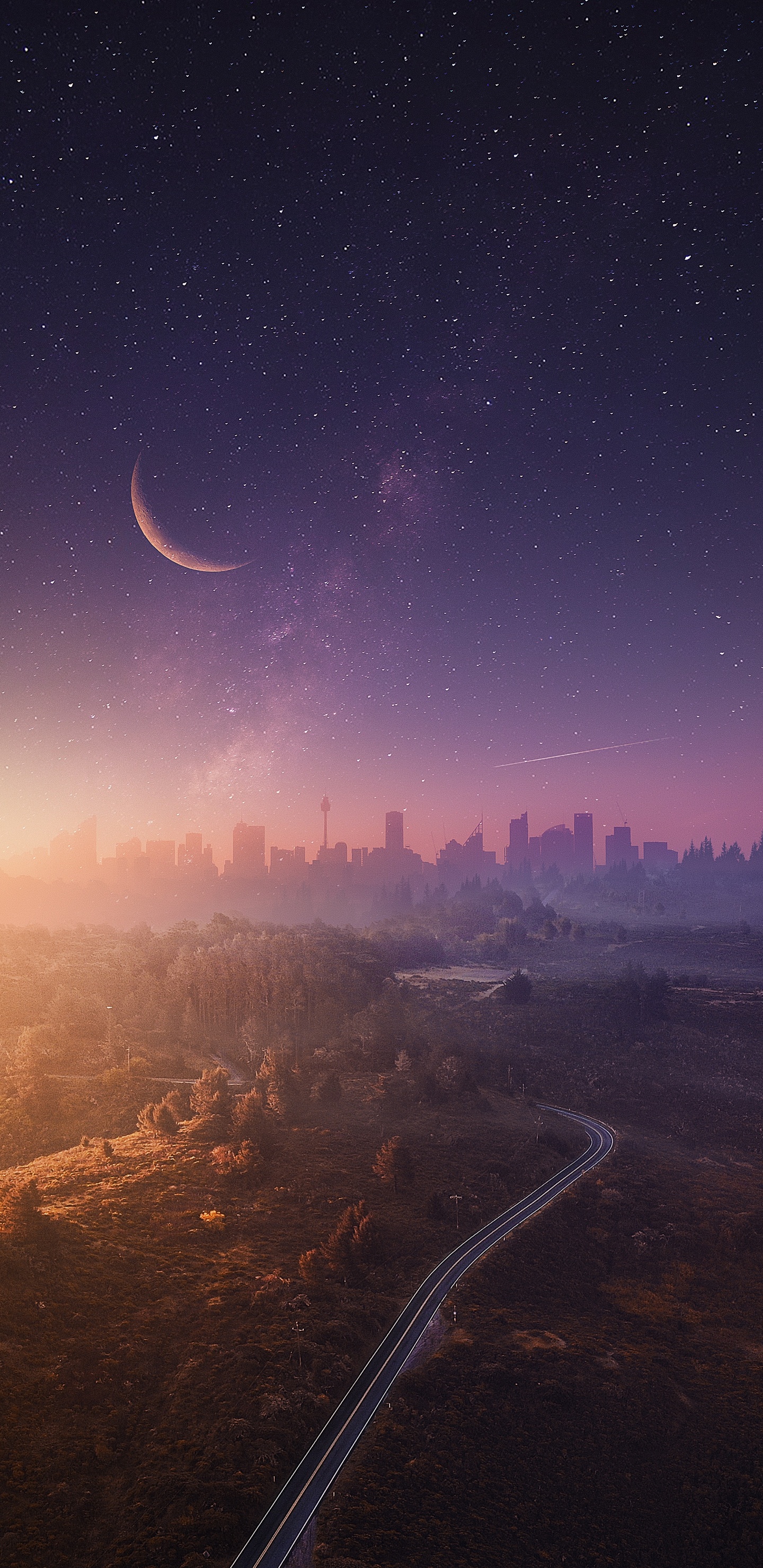 Ambiente, Luna, Luz, Naturaleza, Entorno Natural. Wallpaper in 1440x2960 Resolution