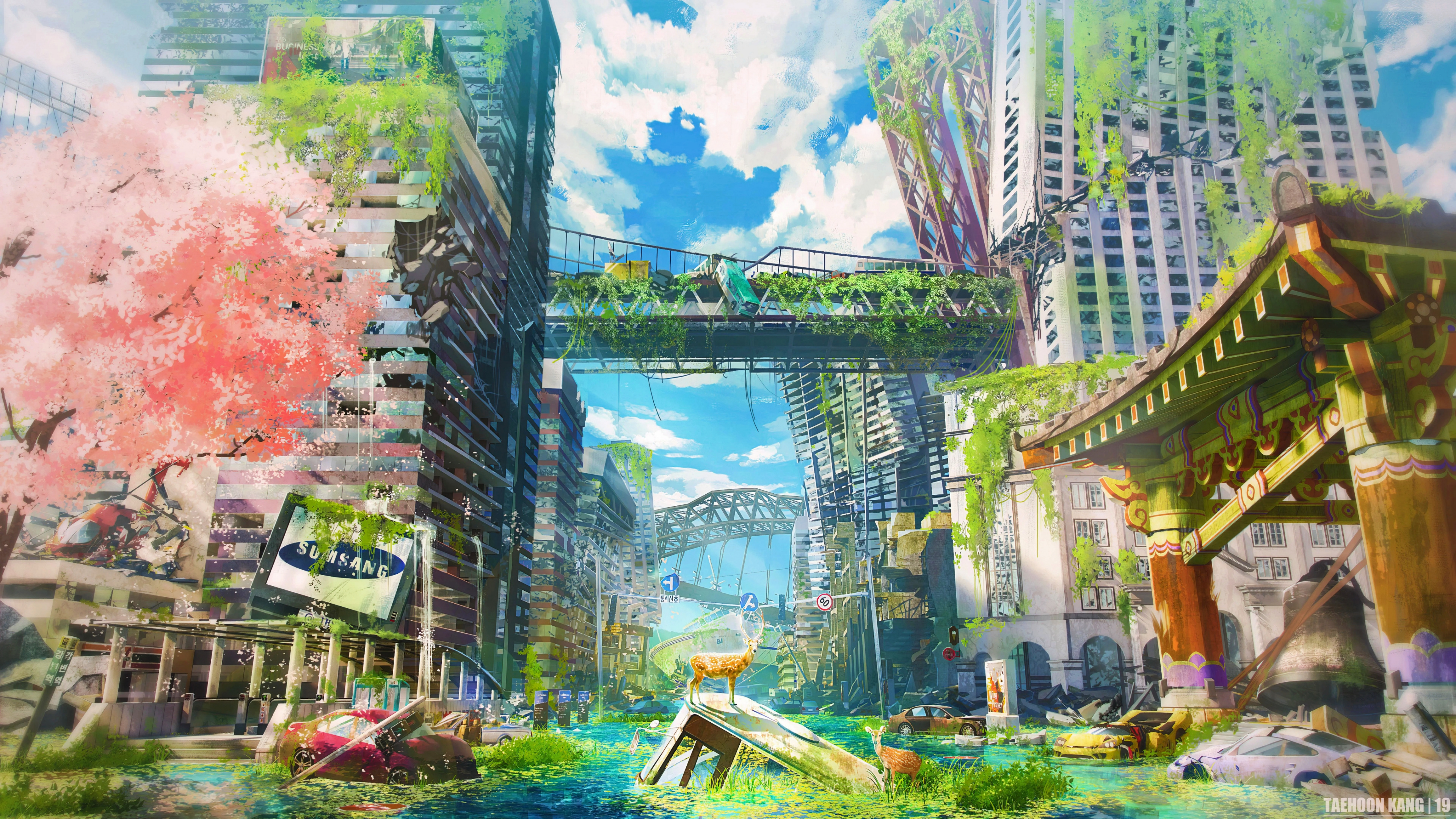 Art, tu T'en Vas, la Journée, Green, Bâtiment. Wallpaper in 3840x2160 Resolution