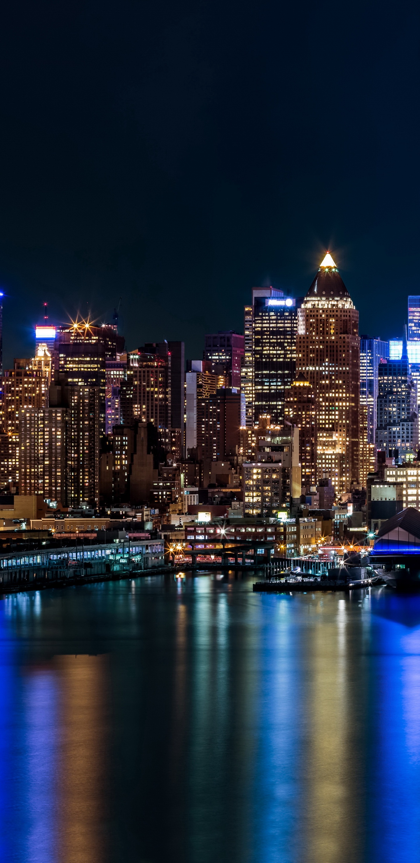 City Skyline During Night Time. Wallpaper in 1440x2960 Resolution