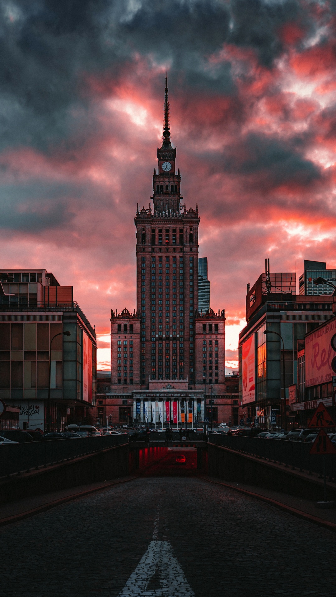 Warsaw University Library, Palace of Culture and Science, Polish Language, Cloud, Atmosphere. Wallpaper in 1080x1920 Resolution