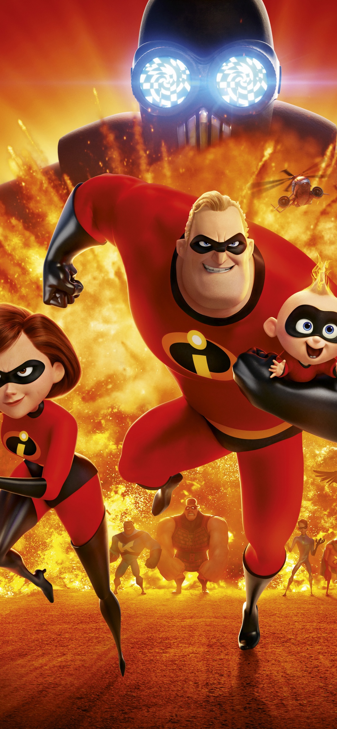 超人特工队 2, 皮克斯, 超人, 超级英雄, 动画片 壁纸 1125x2436 允许