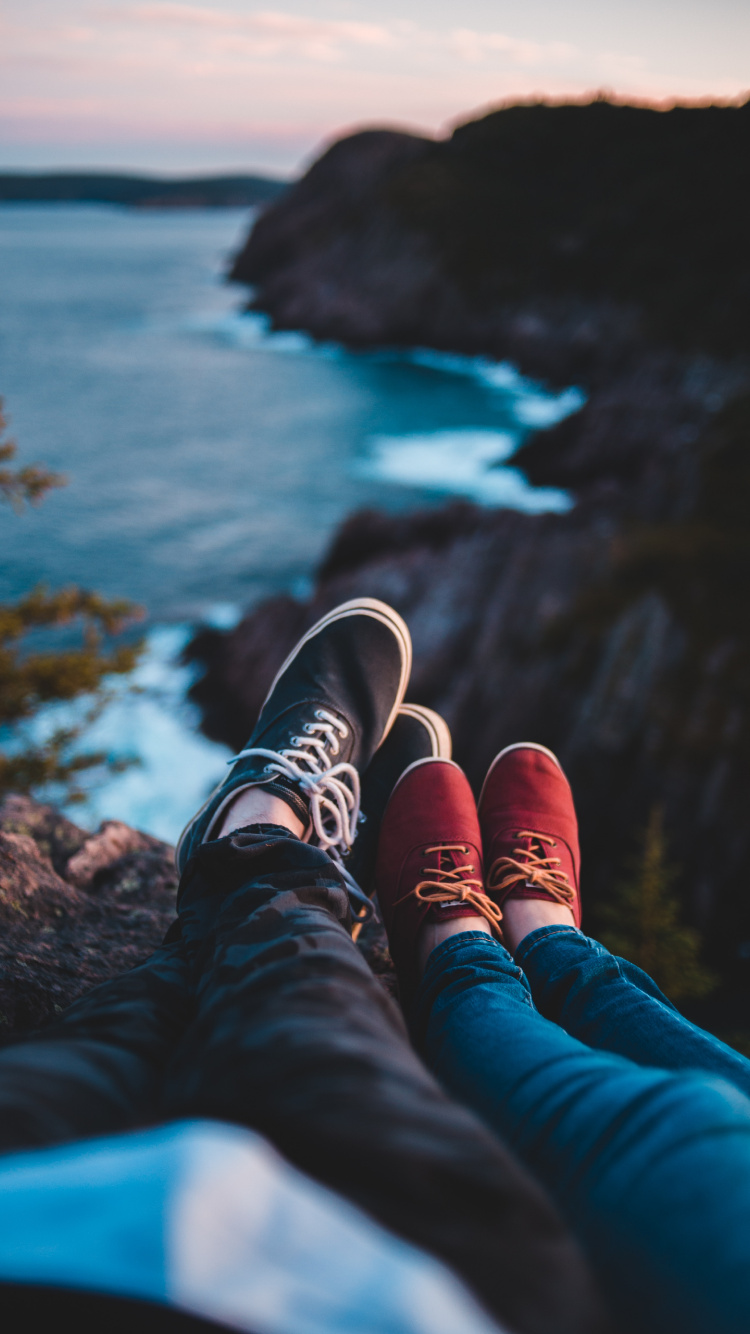 Unsplash Couple, Water, Shoe, People in Nature, Blue. Wallpaper in 750x1334 Resolution