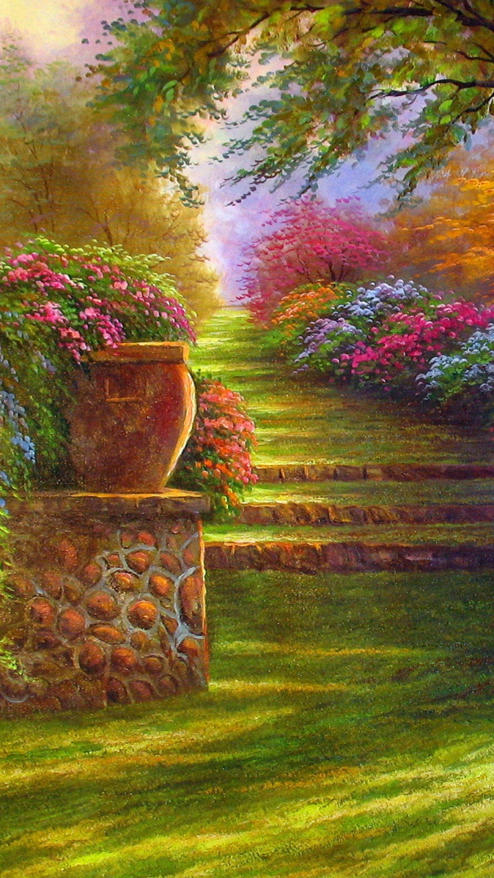 花花园, 花园, 性质, 弹簧, 阳光 壁纸 720x1280 允许