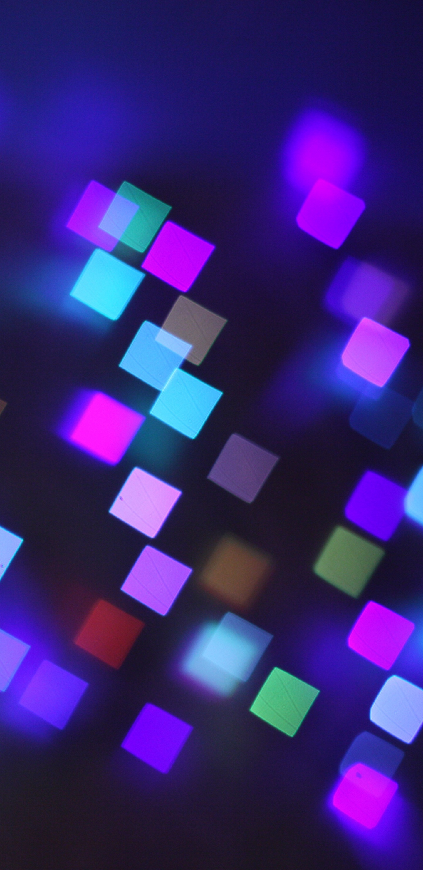 Lumières Violettes et Bleues Sur Fond Noir. Wallpaper in 1440x2960 Resolution