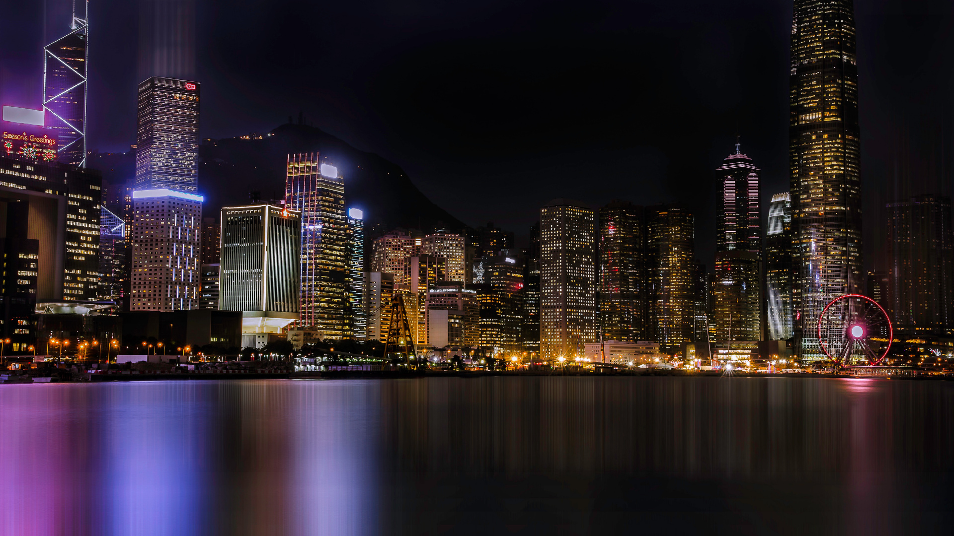 Horizon de la Ville Pendant la Nuit. Wallpaper in 1920x1080 Resolution