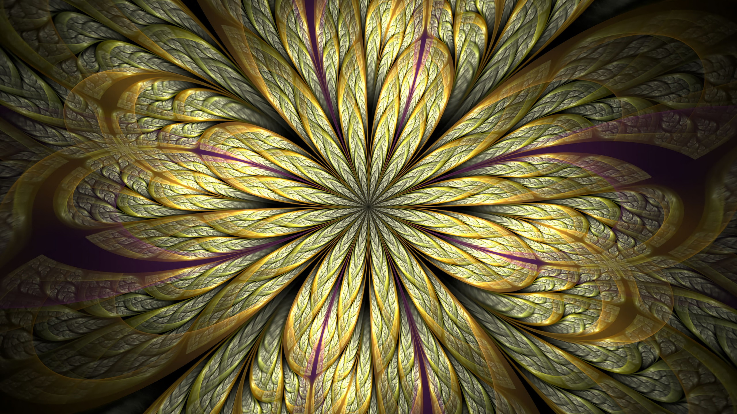 Gelbe Und Lila Abstrakte Malerei. Wallpaper in 2560x1440 Resolution