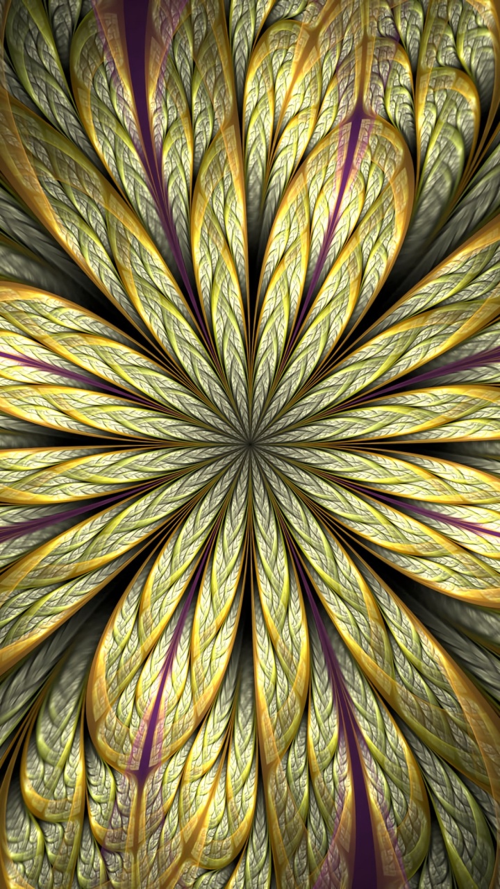 分形技术, 分形, 彩色玻璃, 迷幻术, 黄色的 壁纸 720x1280 允许