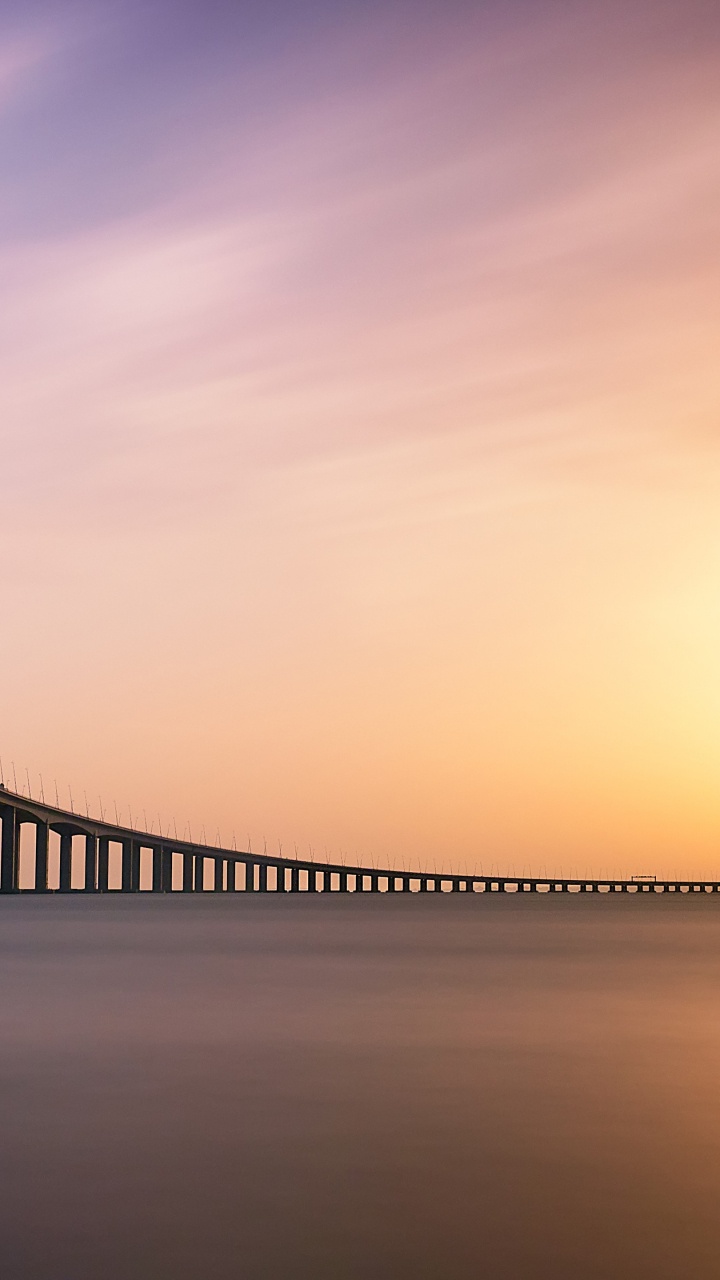 Pont Vasco da Gama, Eau, Corps de L'eau, Afterglow, Pont à Haubans. Wallpaper in 720x1280 Resolution