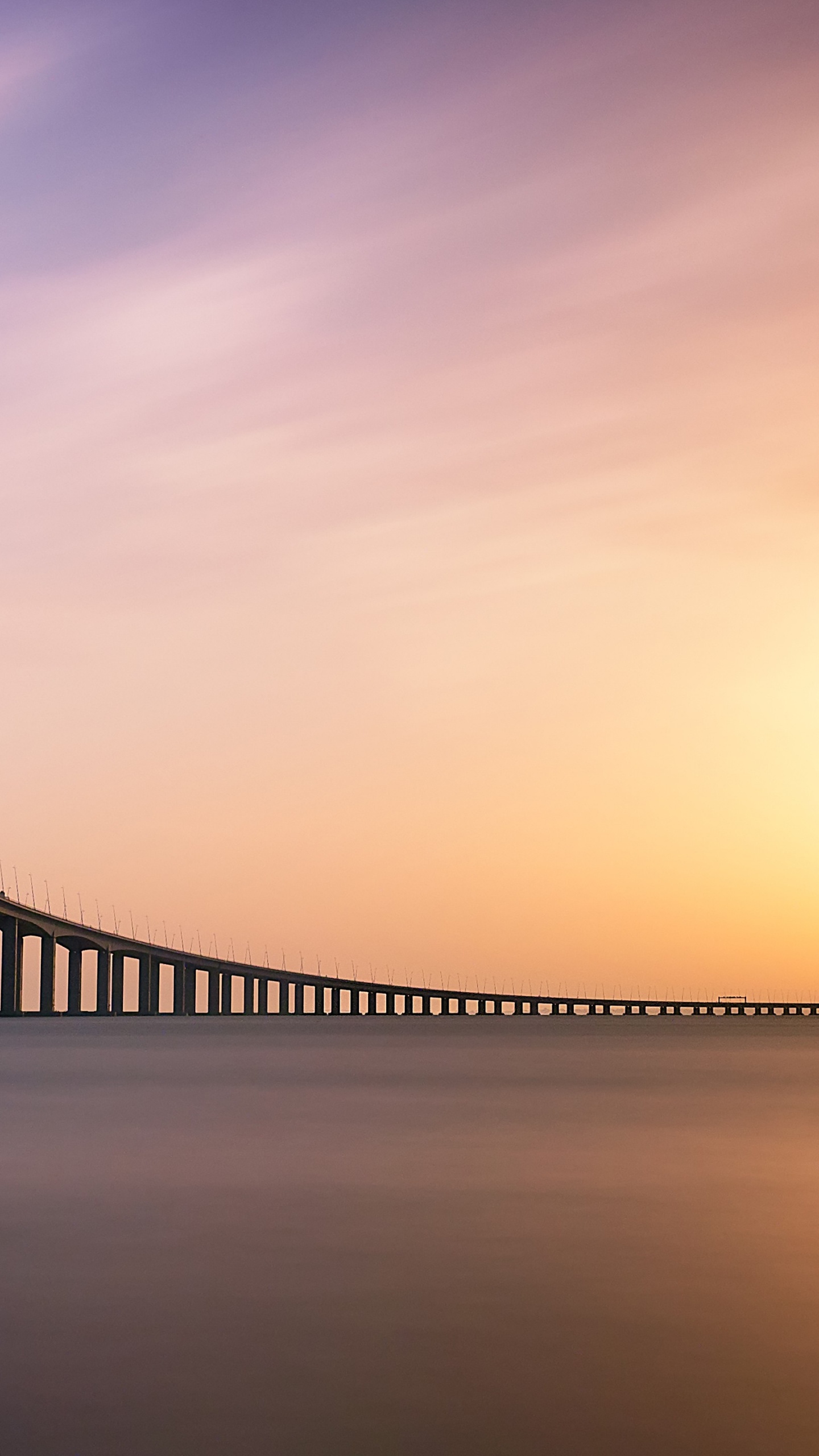 Puente Vasco da Gama, Agua, Cuerpo de Agua, Atardecer, Afterglow. Wallpaper in 1440x2560 Resolution