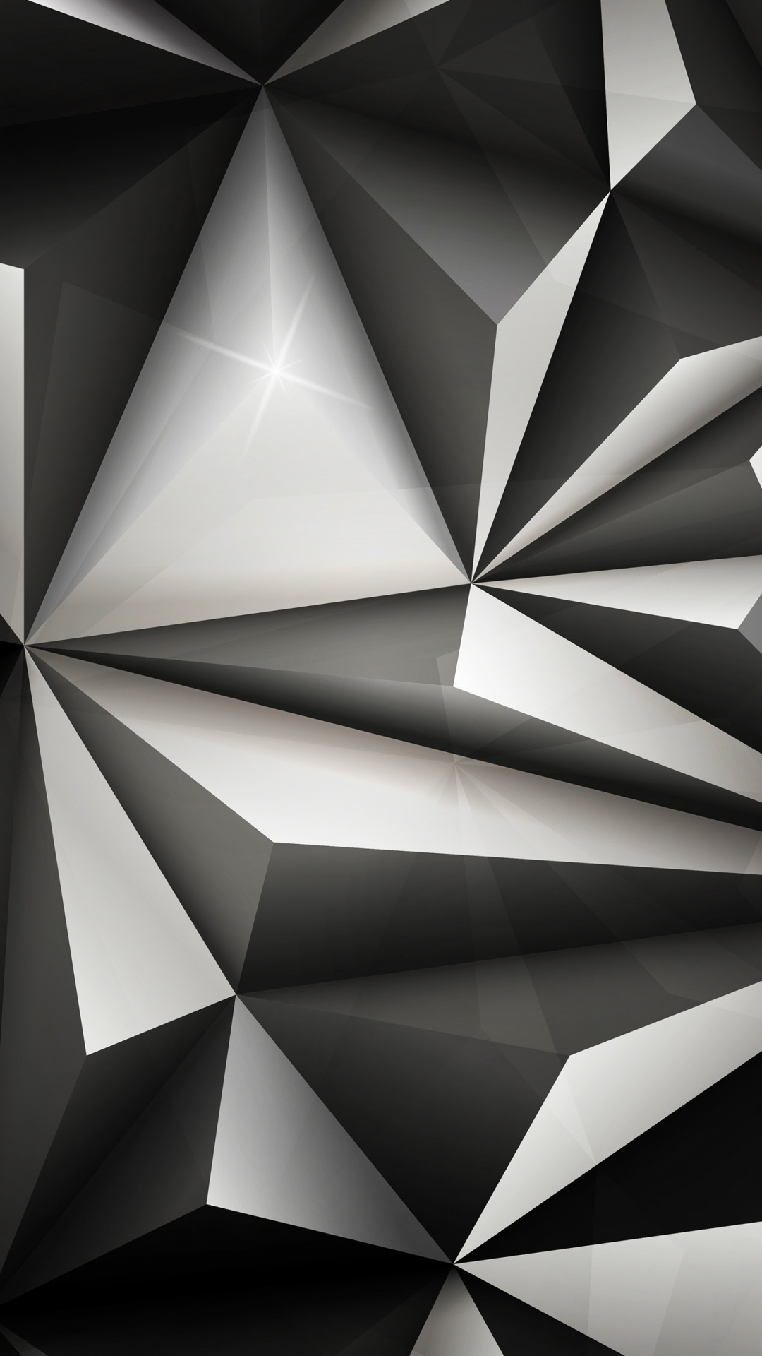 Geometría, Triangulo, Manzana, en Blanco y Negro, Gris. Wallpaper in 1080x1920 Resolution