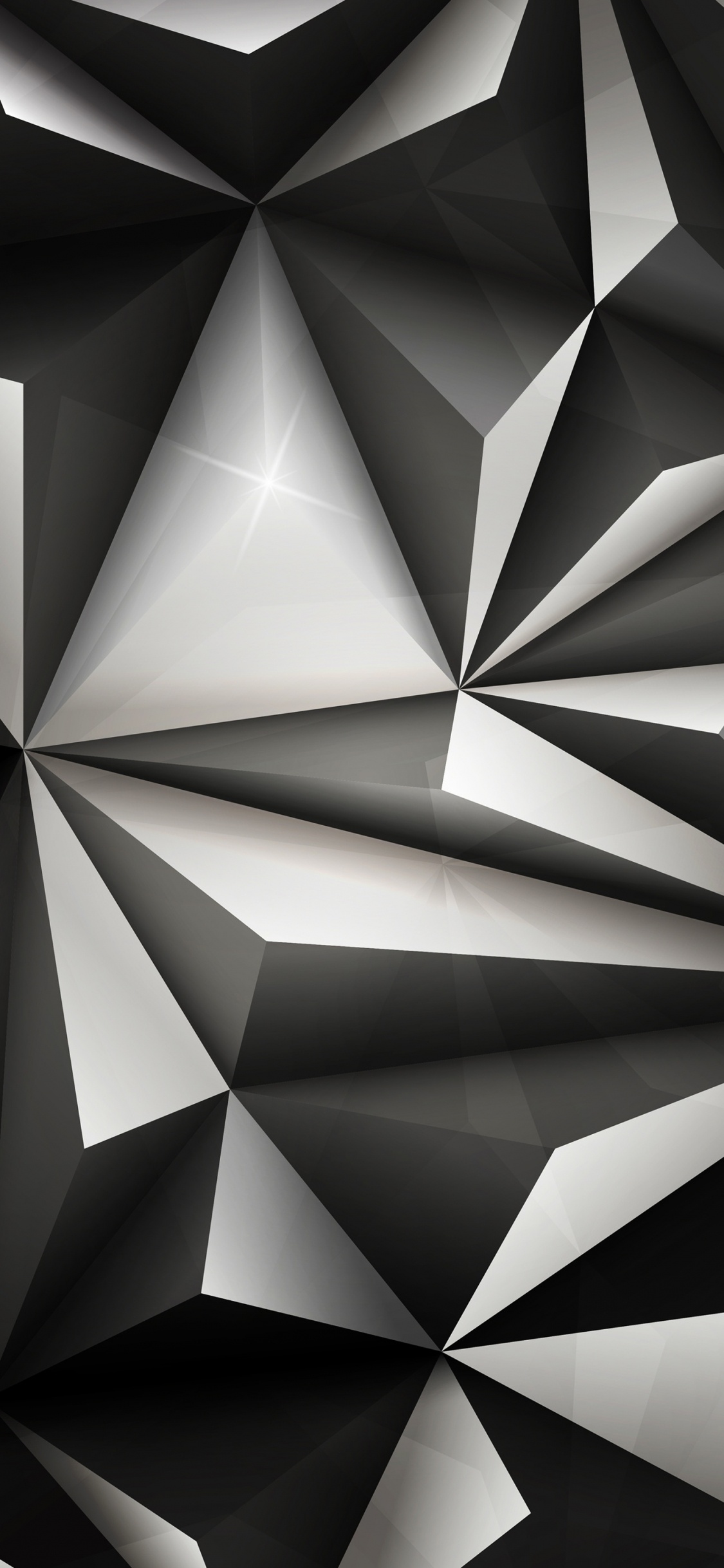 Geometría, Triangulo, Manzana, en Blanco y Negro, Gris. Wallpaper in 1125x2436 Resolution