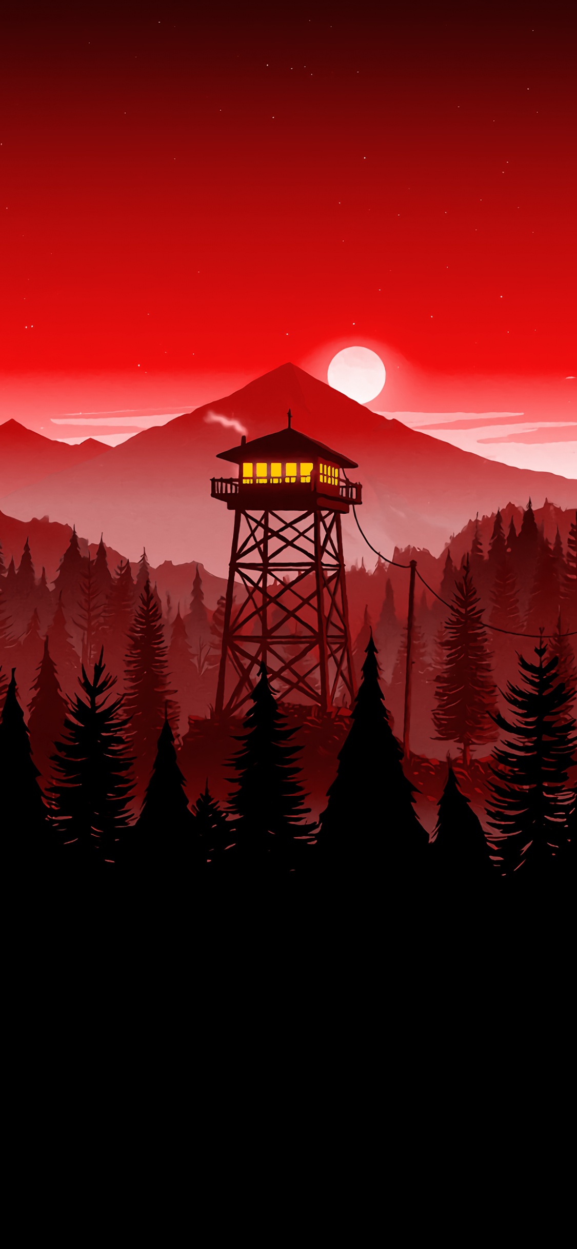 OLED, Firewatch, Ios, Naturaleza, Paisaje Natural. Wallpaper in 1125x2436 Resolution