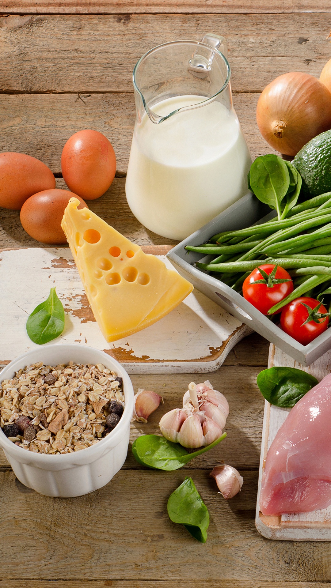 Red and Green Chili Peppers and Yellow Lemon Fruits. Wallpaper in 1080x1920 Resolution