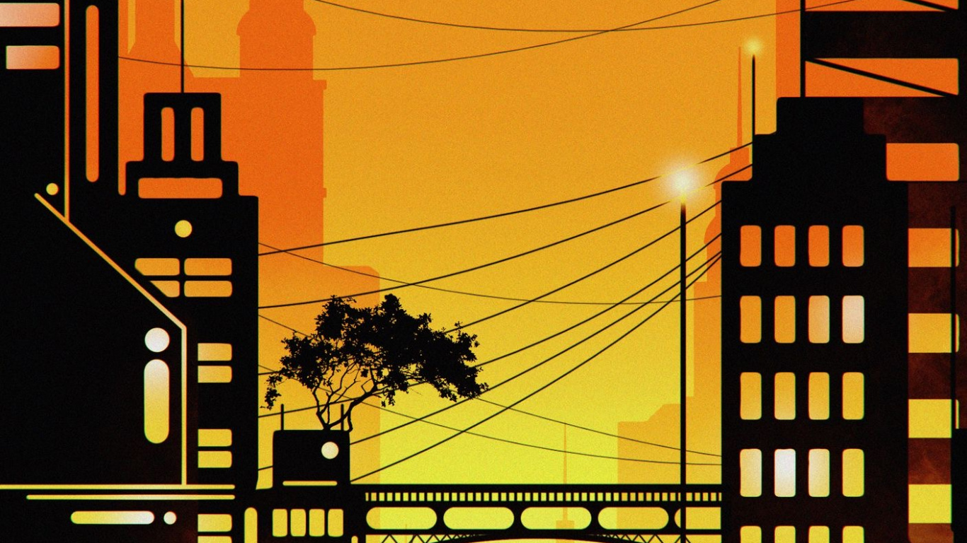 Architecture, Building, Lighting, Orange, Electricity. Wallpaper in 1366x768 Resolution