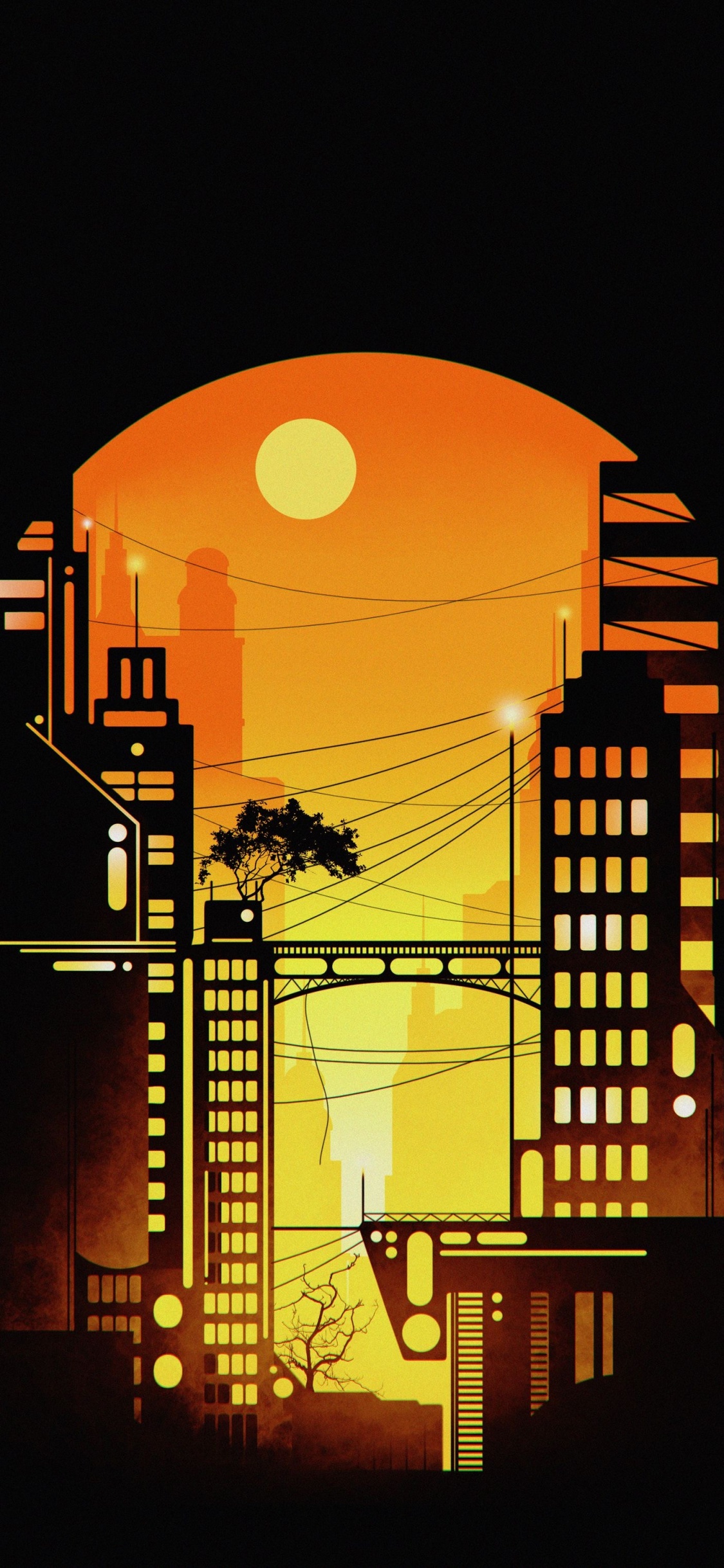 Architektur, Gebäude, Orange, Strom, Städtebau. Wallpaper in 1125x2436 Resolution