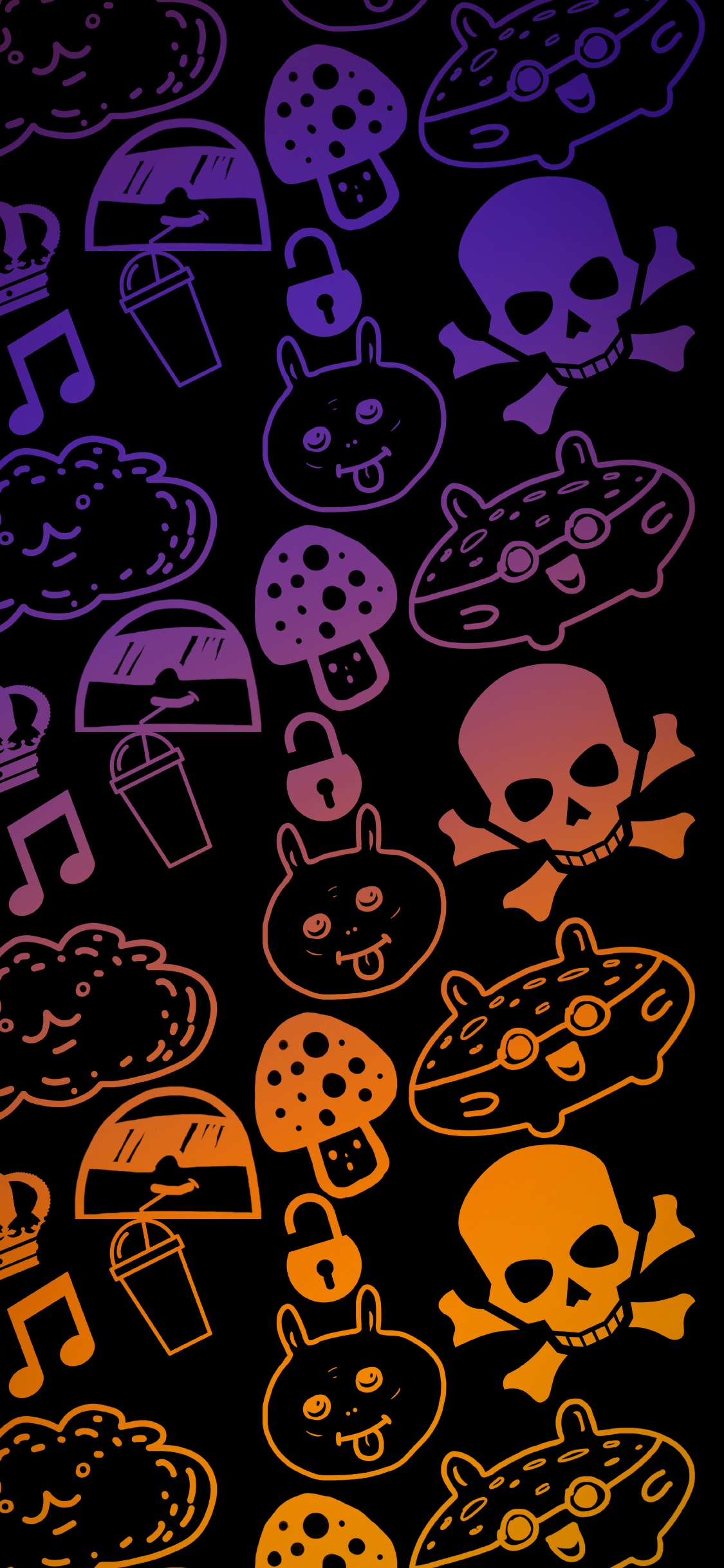 Pattern, Bed, Black, Sleeve, Yellow. Wallpaper in 1125x2436 Resolution