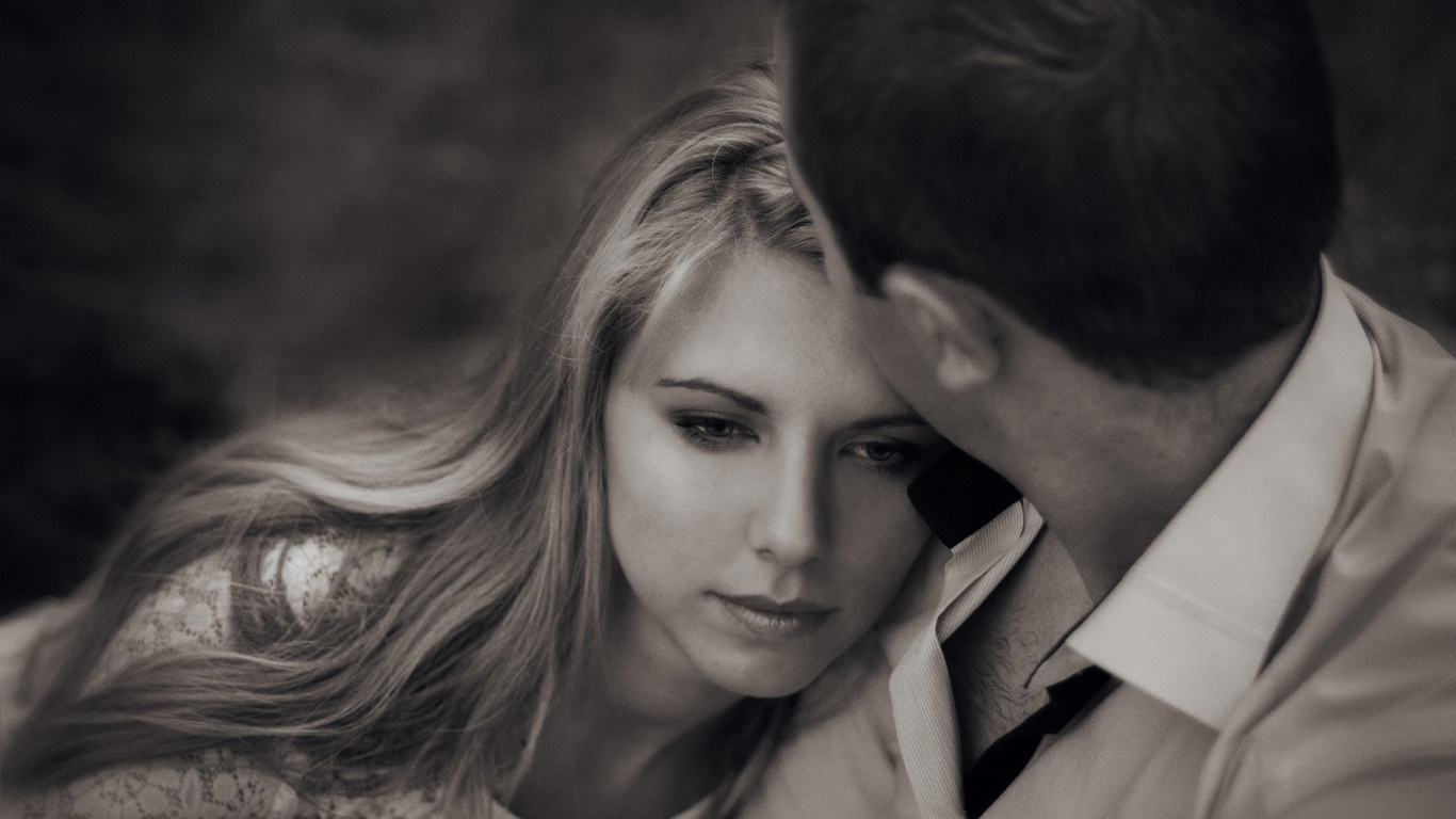 Romance, Love, Beauty, Forehead, Lip. Wallpaper in 1366x768 Resolution